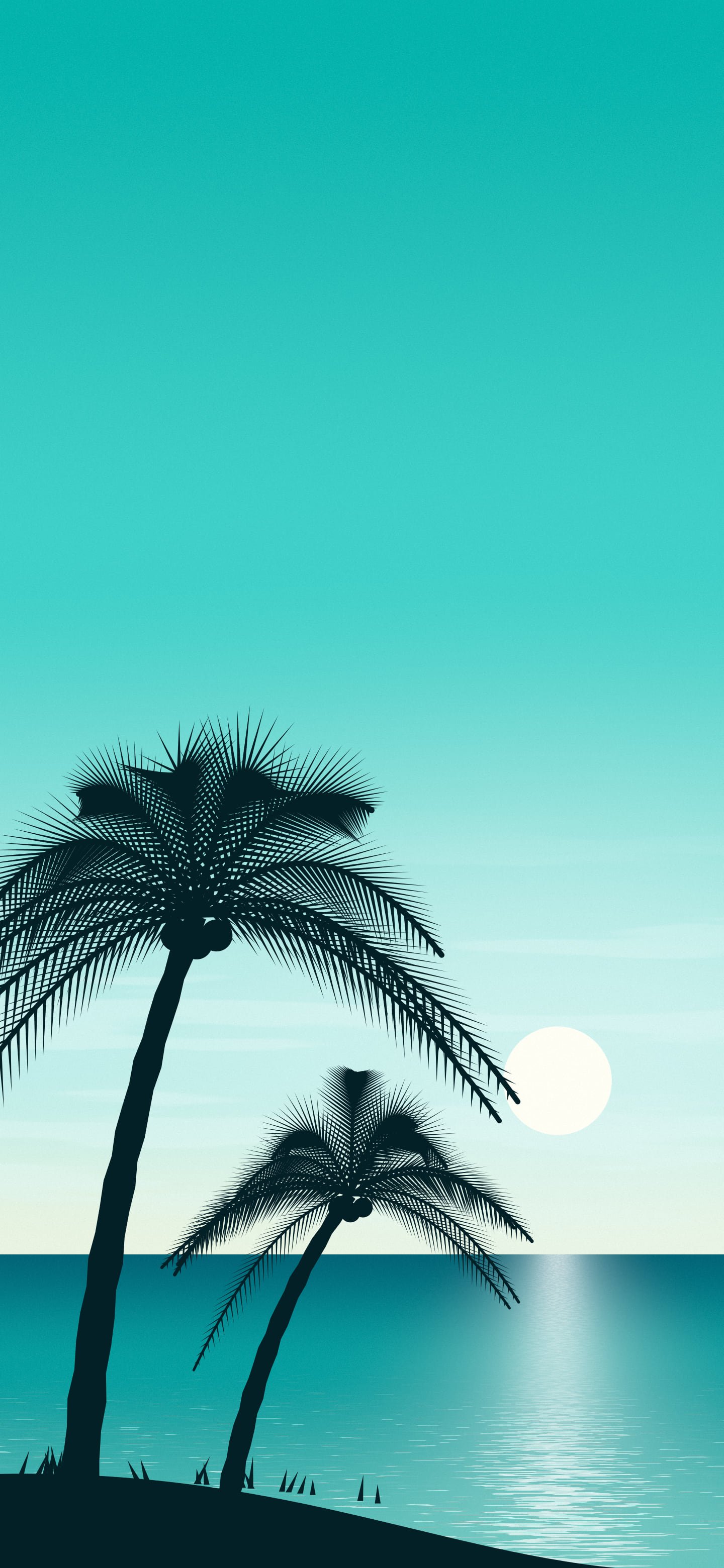 Turquoise Palm Tree Beach wallpaper for iPhone and Android