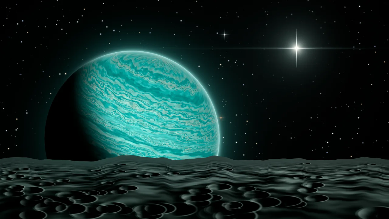 Turquoise Planet Rise desktop wallpaper in 4K