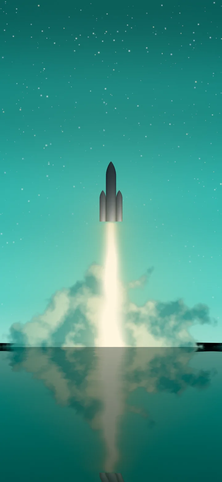 Turquoise Rocket Launch wallpaper for iPhone and Android