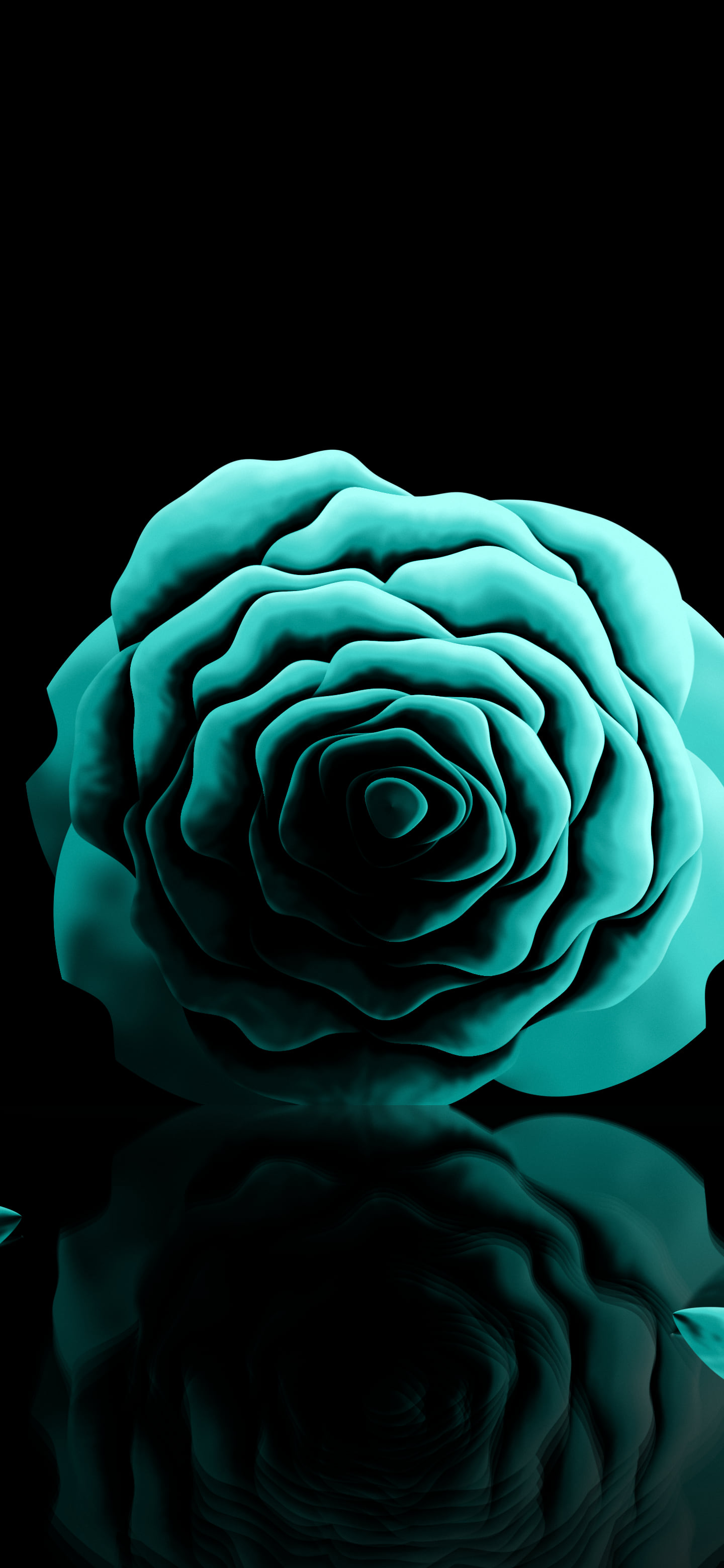 Turquoise Rose Reflection wallpaper for iPhone and Android