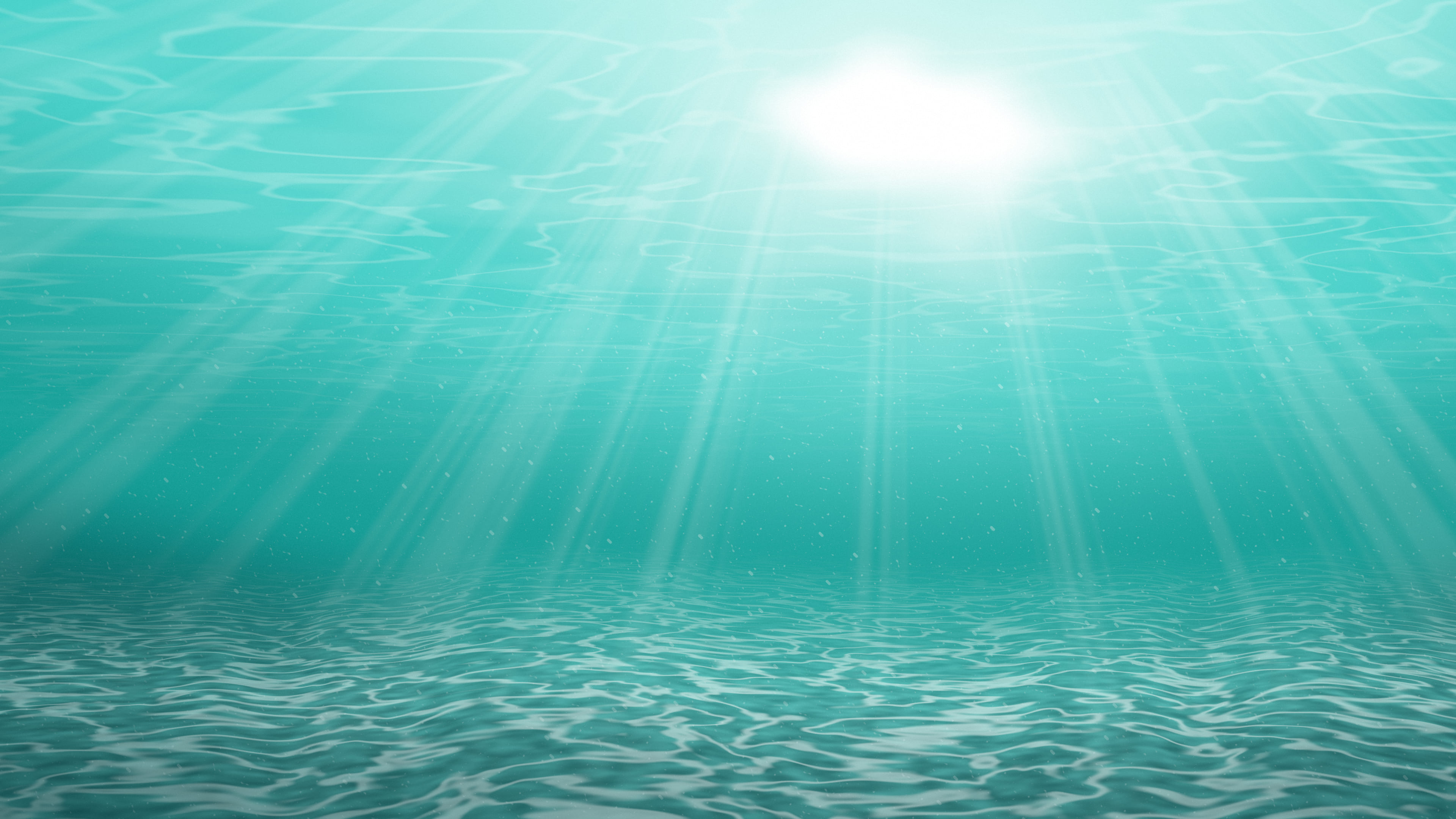 Turquoise Underwater Sun Rays desktop wallpaper in 4K