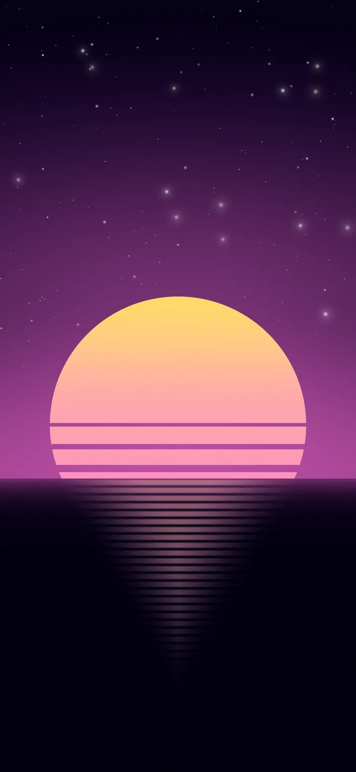 Vaporwave Retro Striped Sun wallpaper for iPhone and Android