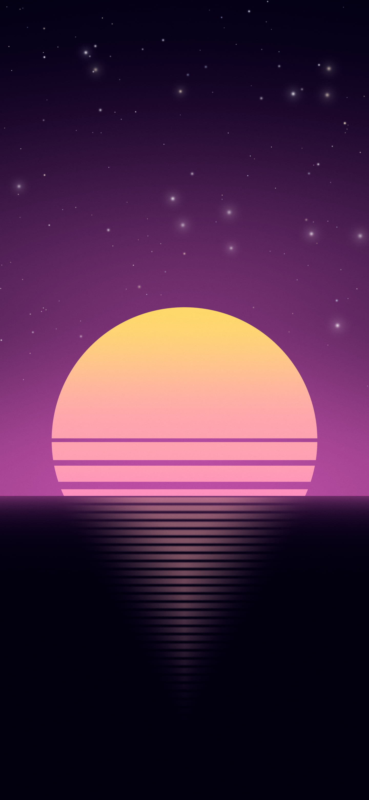 Vaporwave Retro Striped Sun wallpaper for iPhone and Android