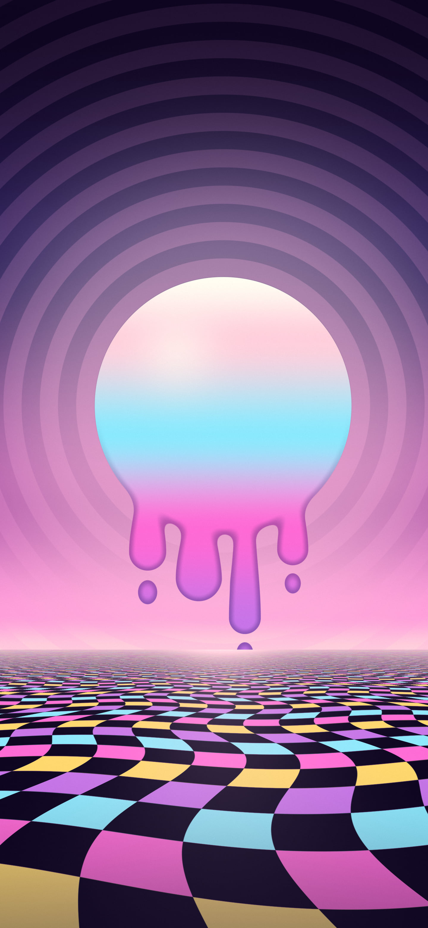 Vaporwave Trippy Melting Sun wallpaper for iPhone and Android