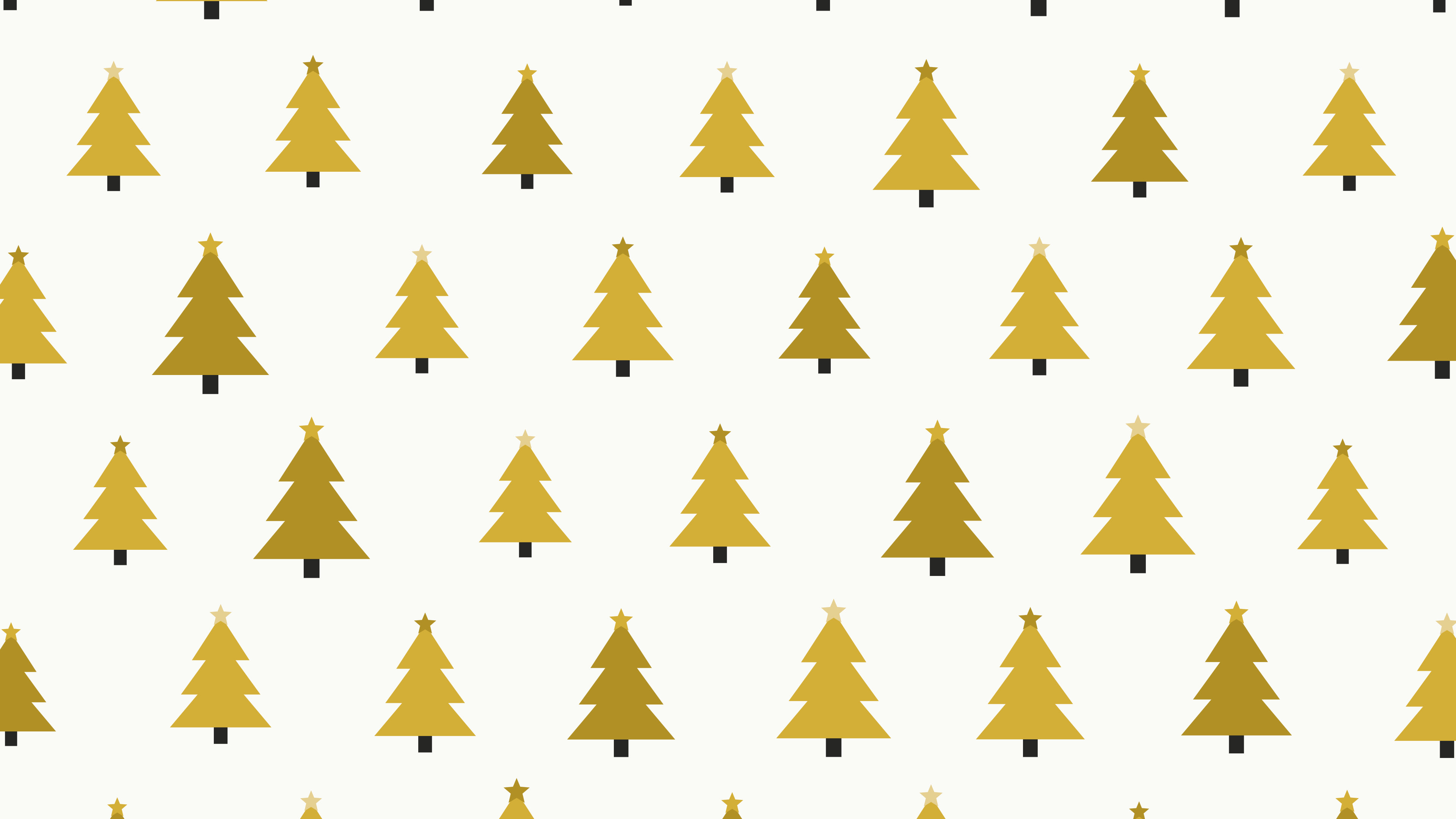 White and Gold Christmas Tree Pattern desktop wallpaper in 4K