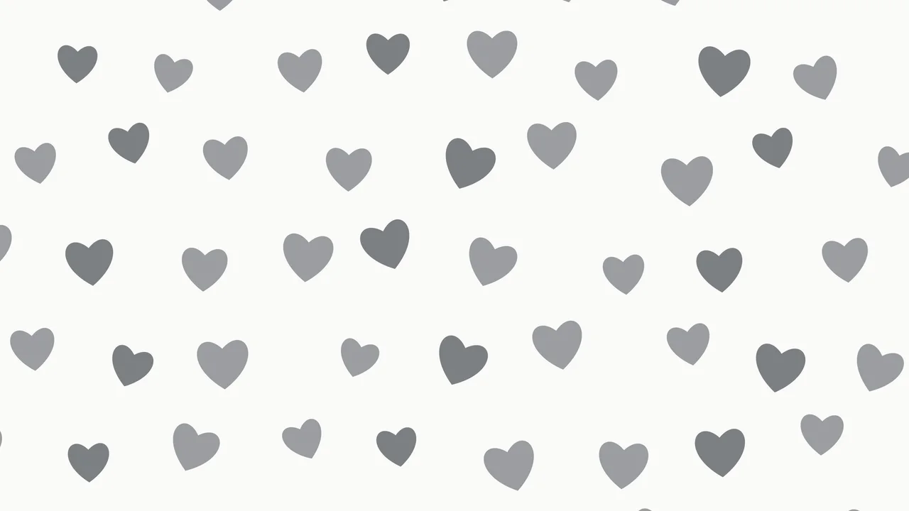 White and Gray Heart Pattern desktop wallpaper in 4K