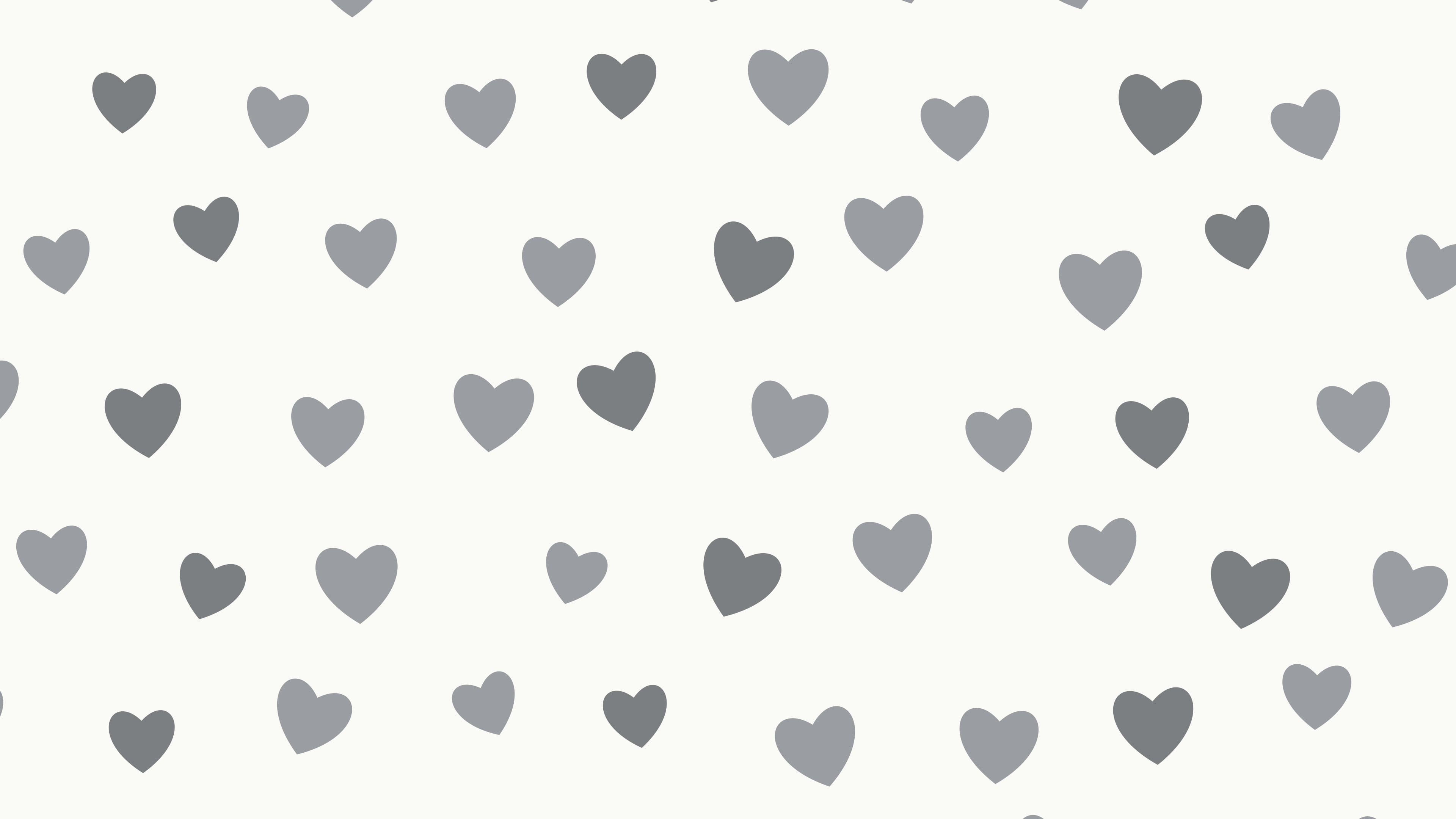 White and Gray Heart Pattern desktop wallpaper in 4K