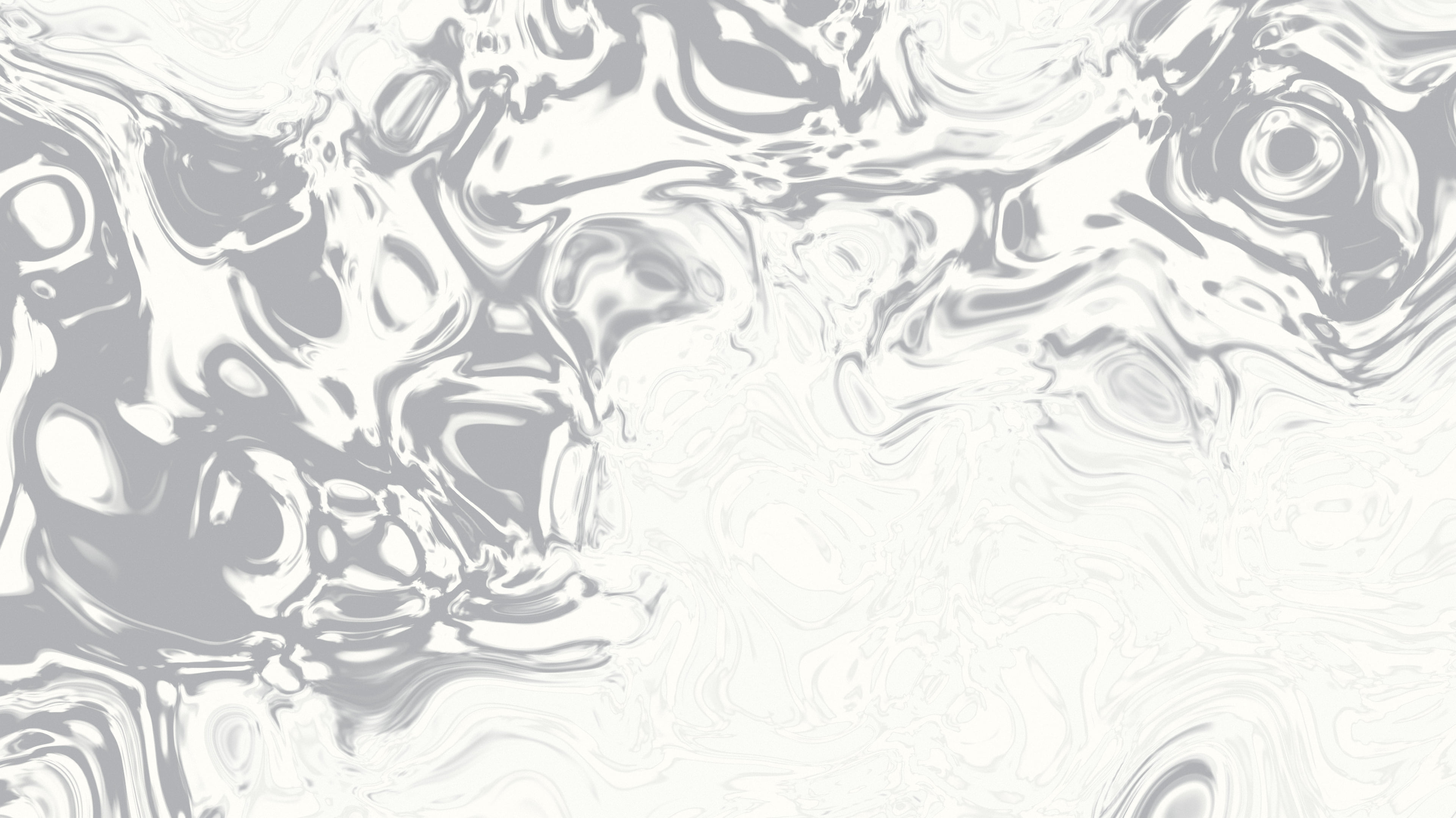 White and Gray Liquid Marble desktop wallpaper in 4K