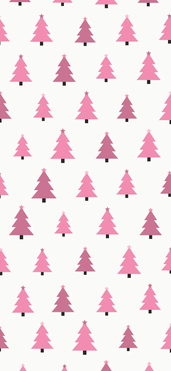 White and Pink Christmas Tree Pattern wallpaper for iPhone and Android