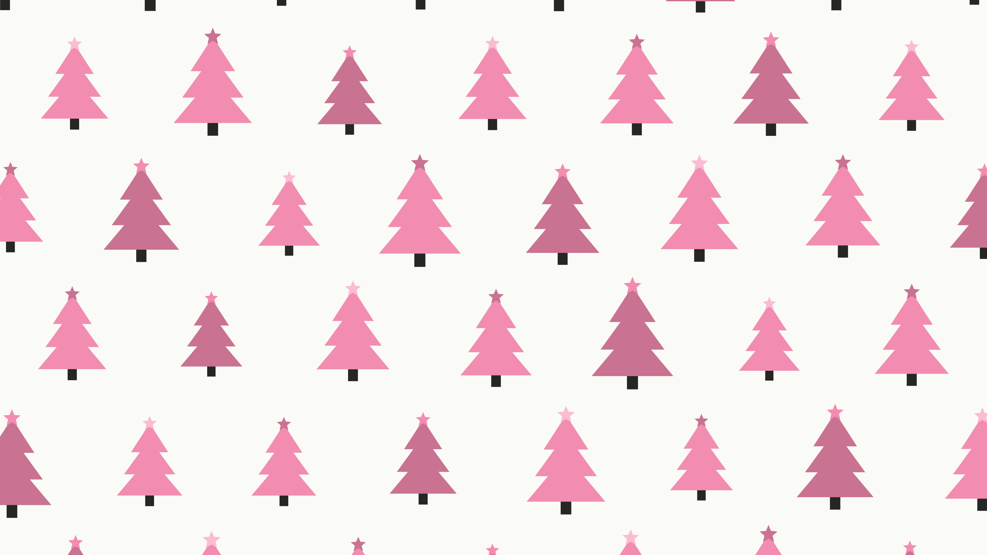 White and Pink Christmas Tree Pattern desktop wallpaper in 4K