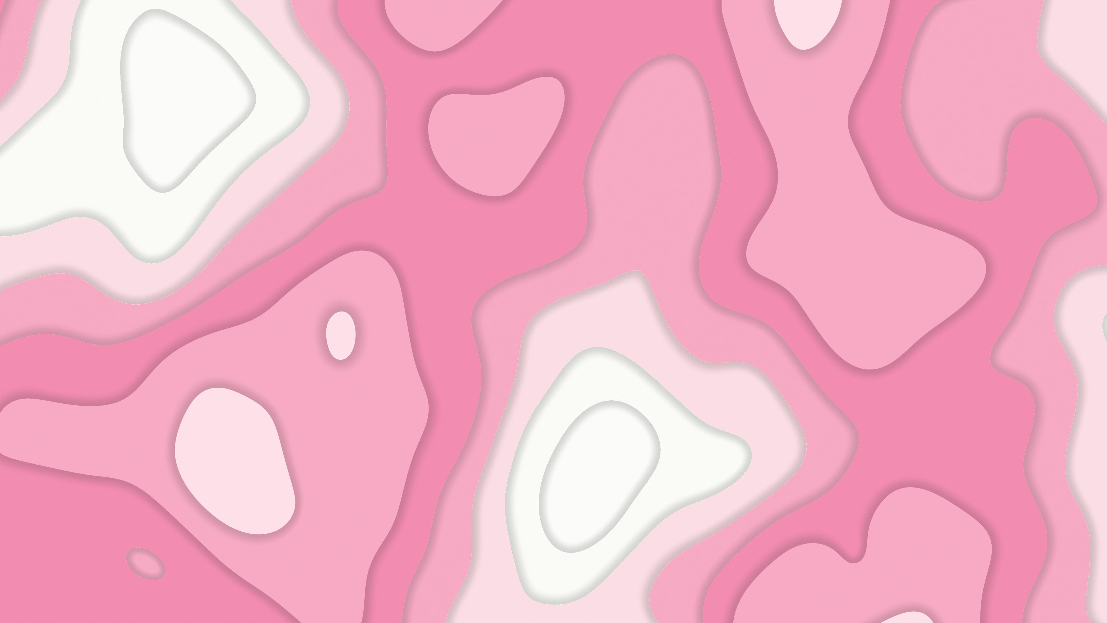 White and Pink Layered Topographic desktop wallpaper in 4K