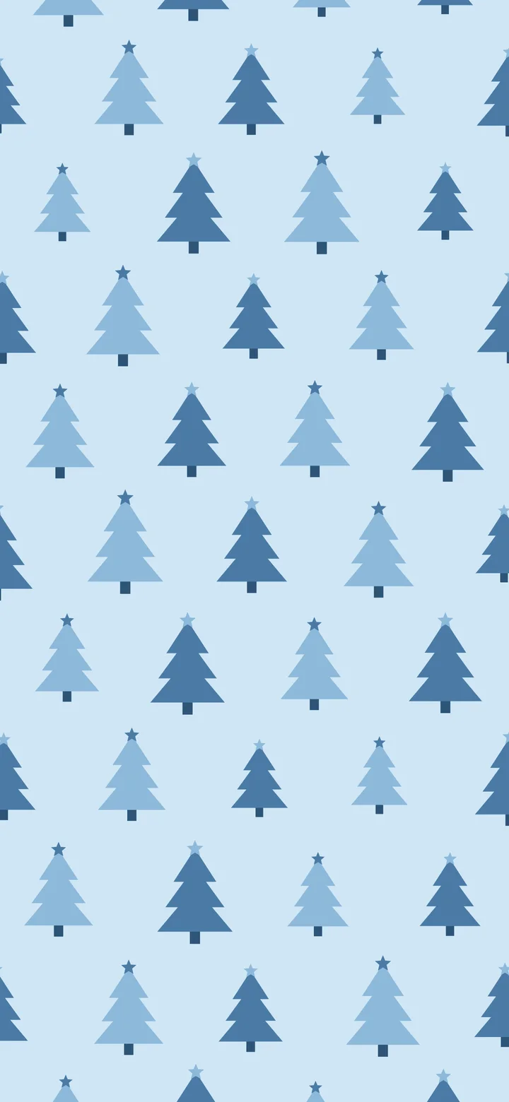 Winter Blue Christmas Tree Pattern wallpaper for iPhone and Android