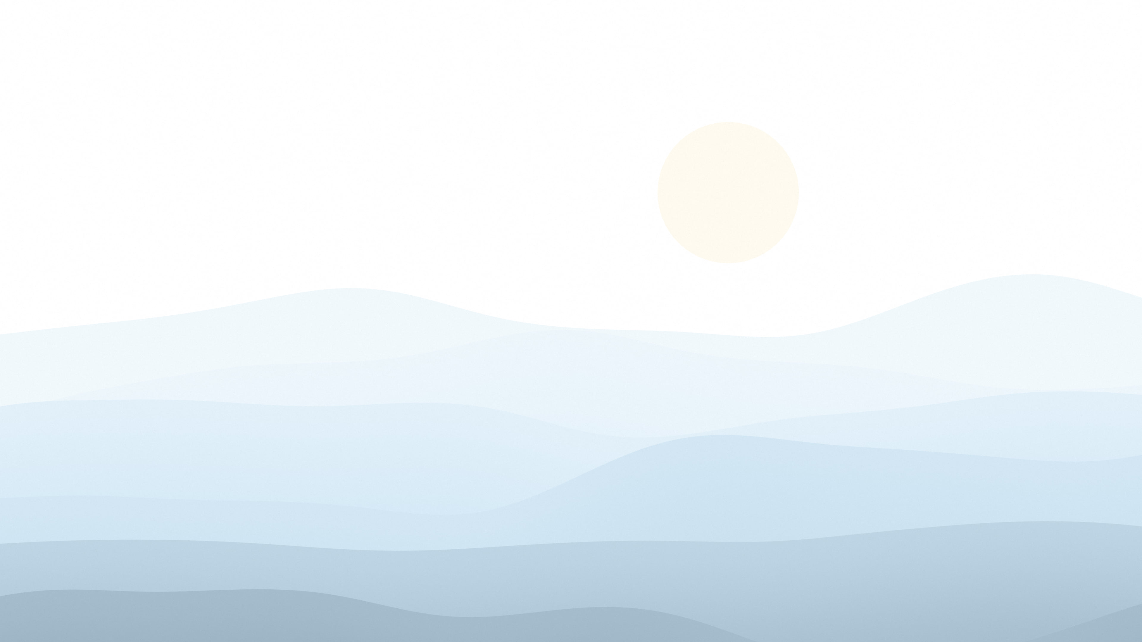 Winter Blue Minimalist Desert Dunes desktop wallpaper in 4K