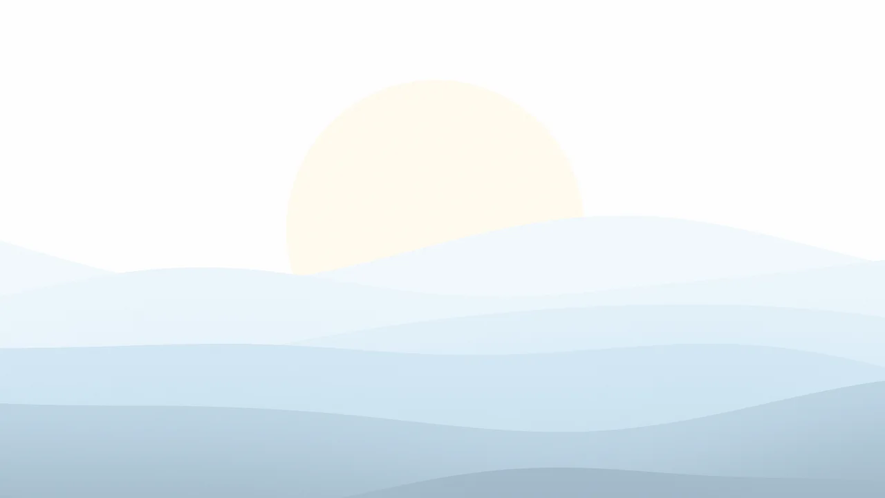 Winter Blue Minimalist Sunset Hills desktop wallpaper in 4K