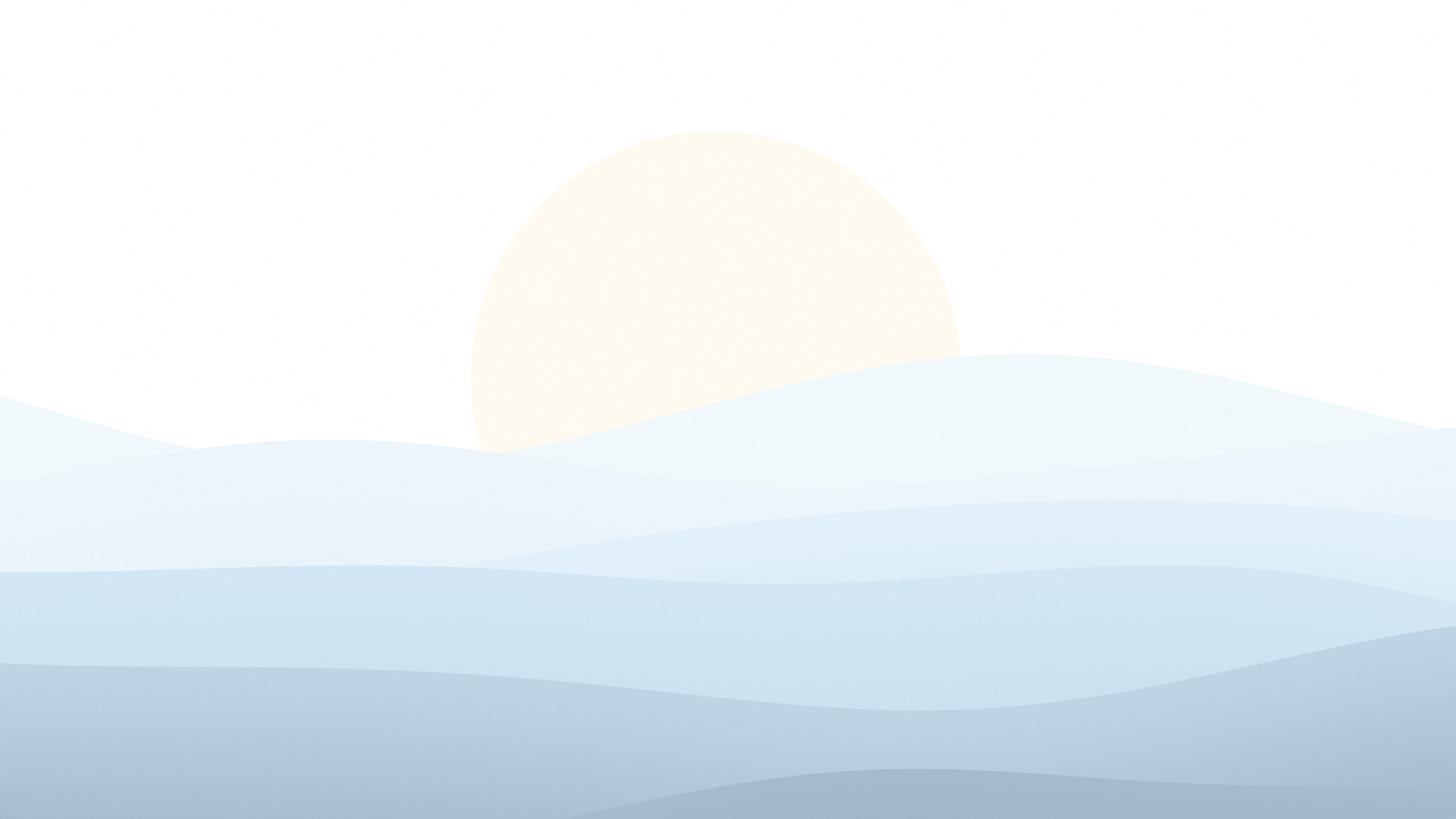 Winter Blue Minimalist Sunset Hills desktop wallpaper in 4K