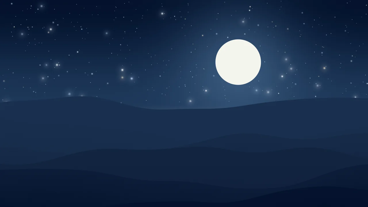 Winter Night Minimalist Desert Dunes desktop wallpaper in 4K