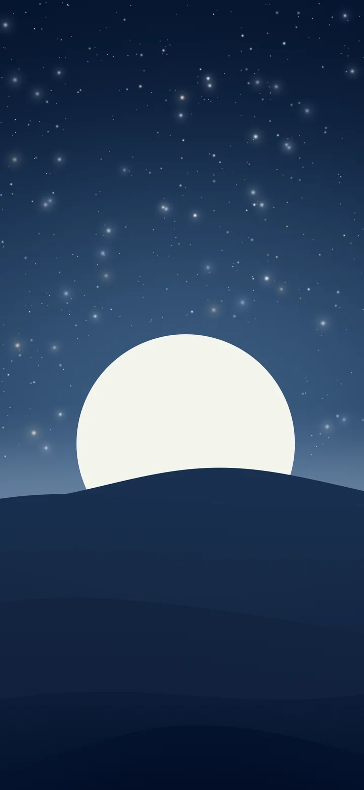 Winter Night Minimalist Sunset Hills wallpaper for iPhone and Android