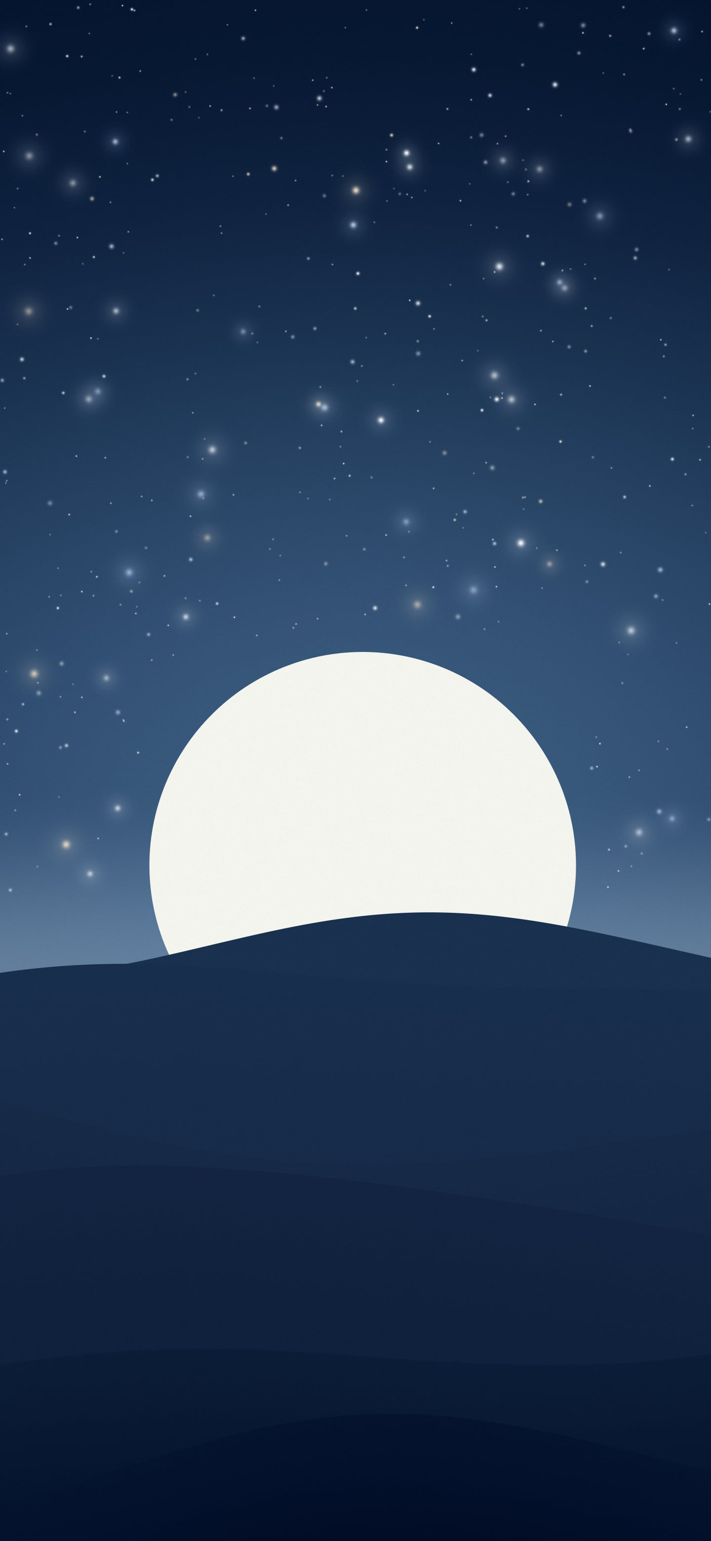 Winter Night Minimalist Sunset Hills wallpaper for iPhone and Android