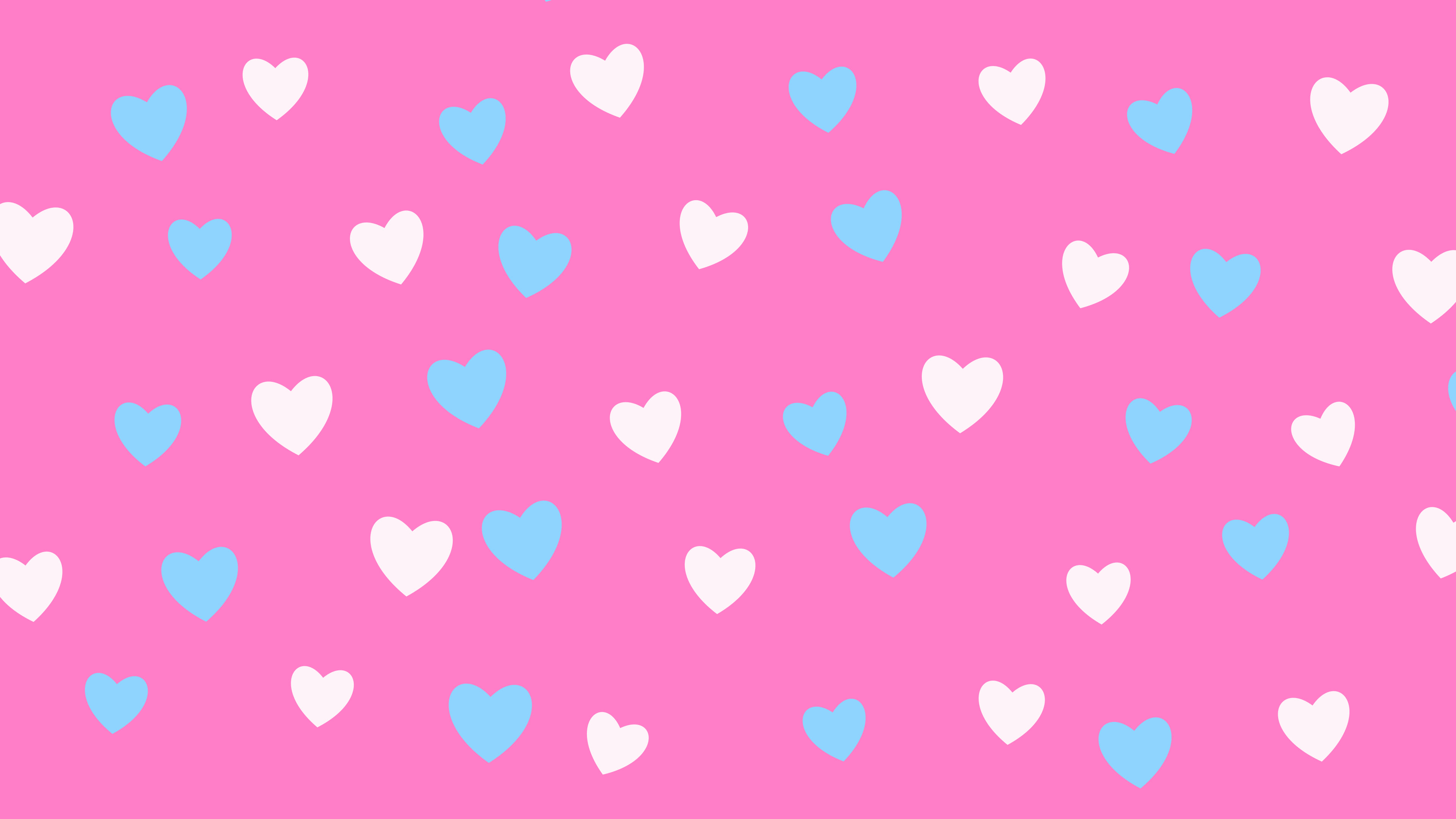Y2K Pink and Blue Heart Pattern desktop wallpaper in 4K