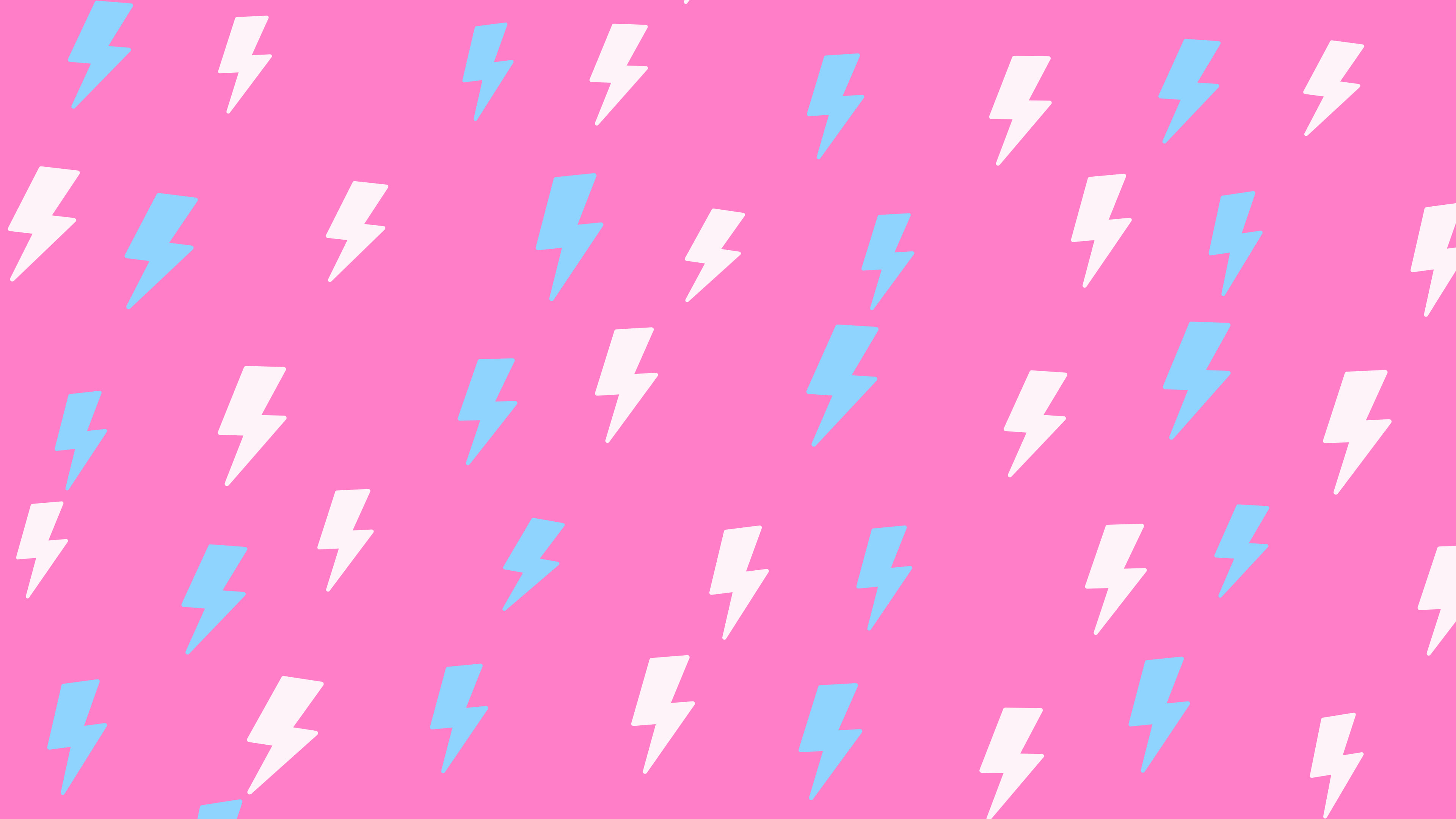 Y2K Pink and Blue Lightning Bolt Pattern desktop wallpaper in 4K