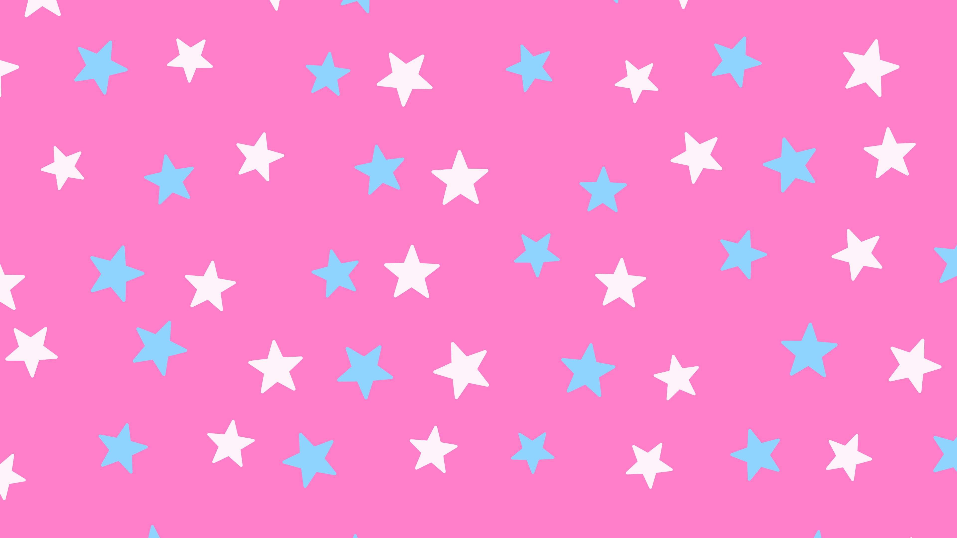 Y2K Pink and Blue Star Pattern desktop wallpaper in 4K