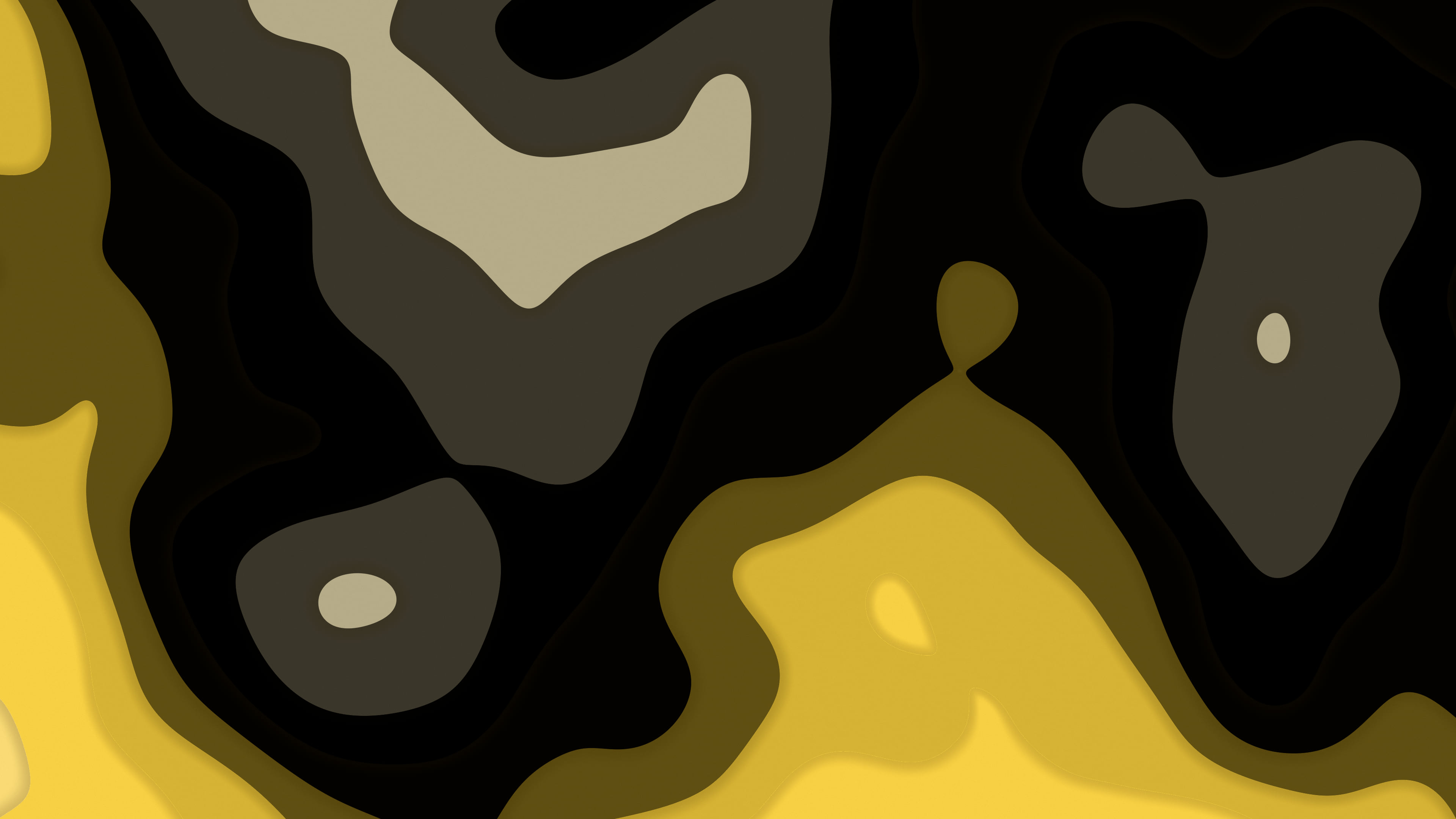Yellow and Black Layered Topographic desktop wallpaper in 4K