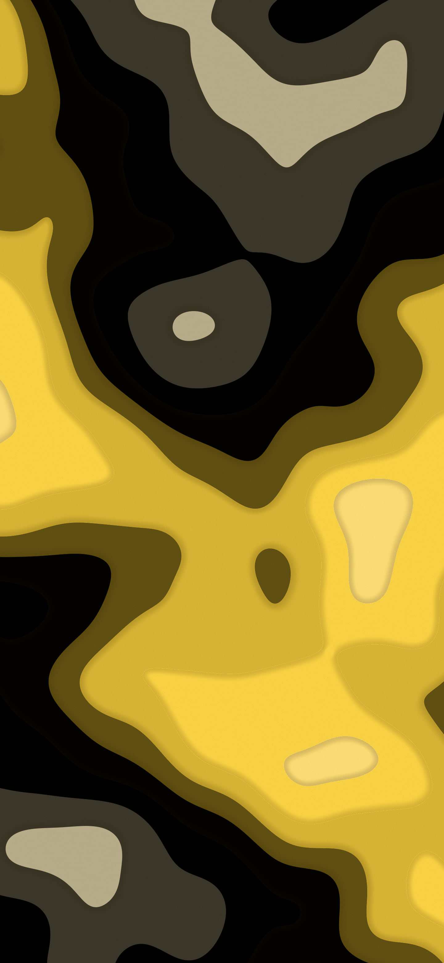 Yellow and Black Layered Topographic wallpaper for iPhone and Android