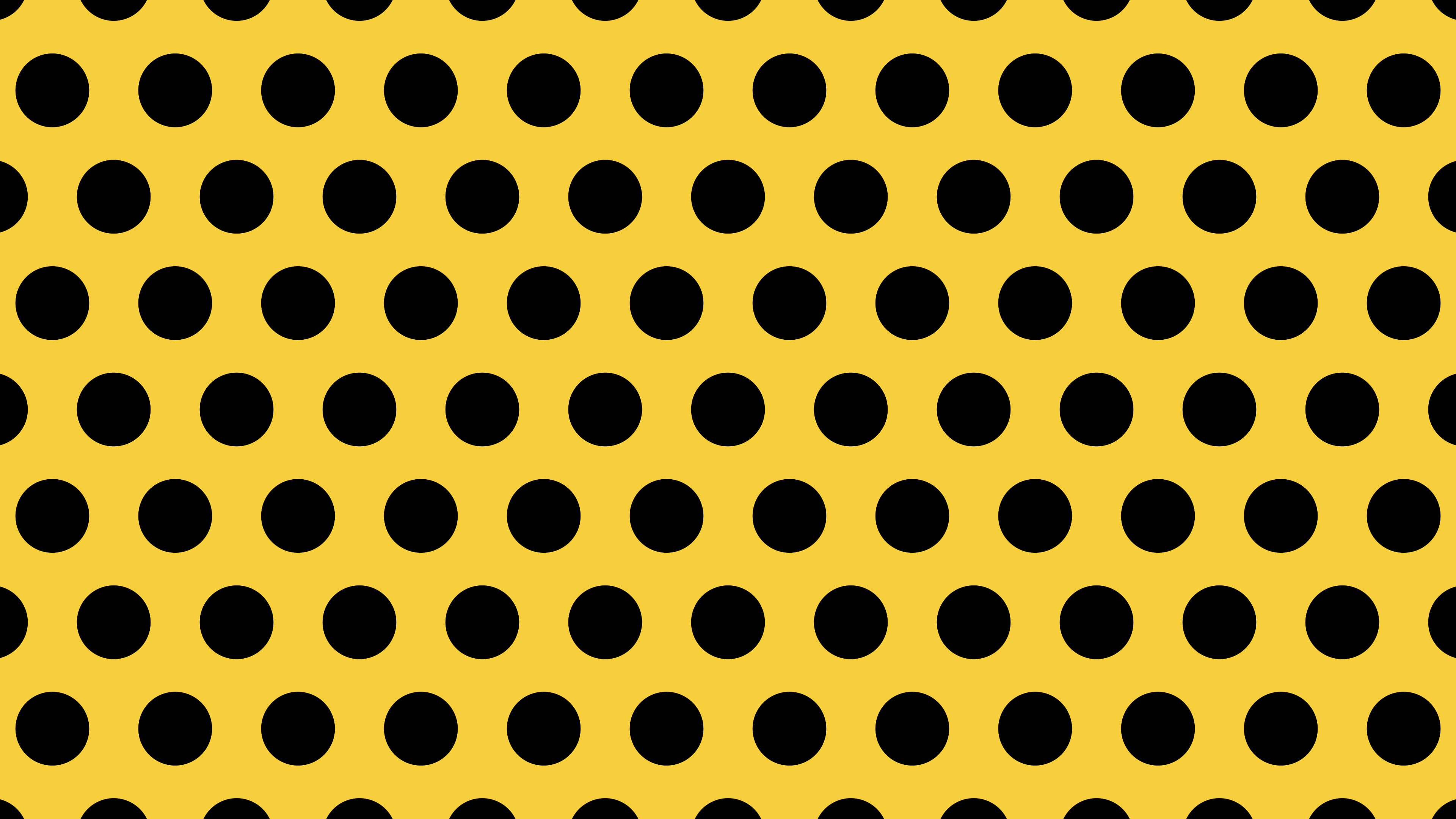 Yellow and Black Polka Dot desktop wallpaper in 4K