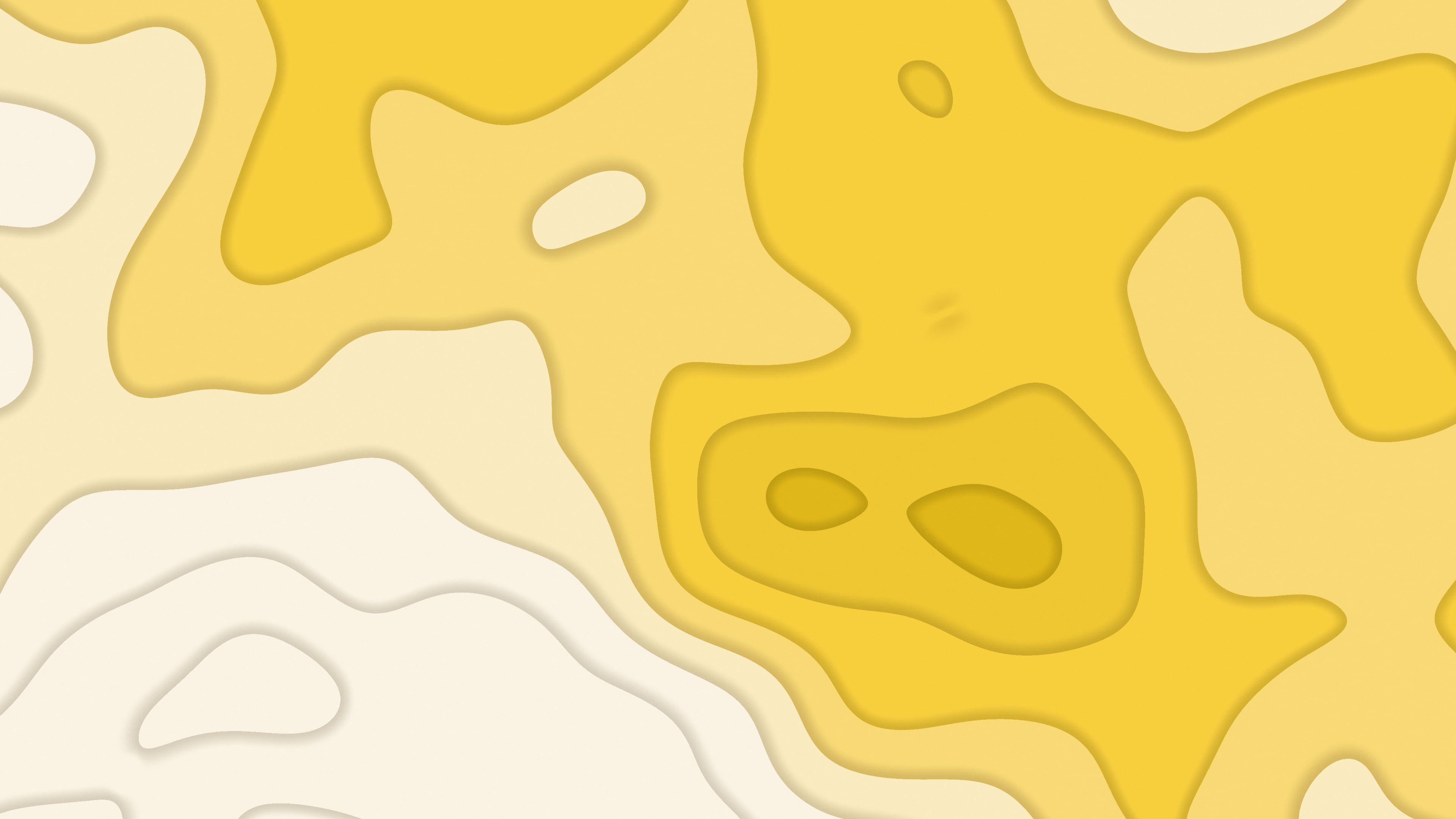 Yellow and Cream Layered Topographic desktop wallpaper in 4K