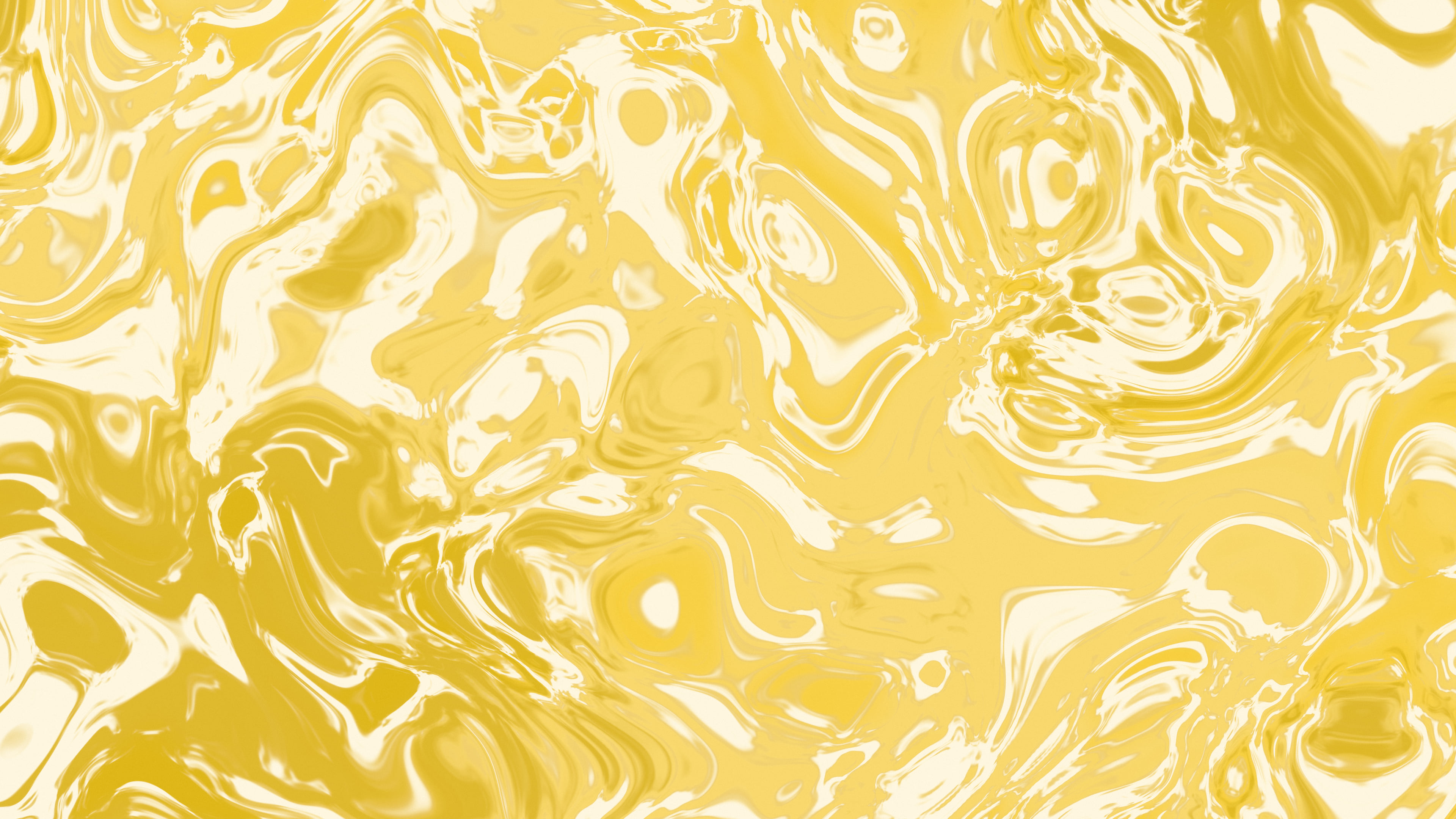 Yellow and Cream Liquid Marble desktop wallpaper in 4K