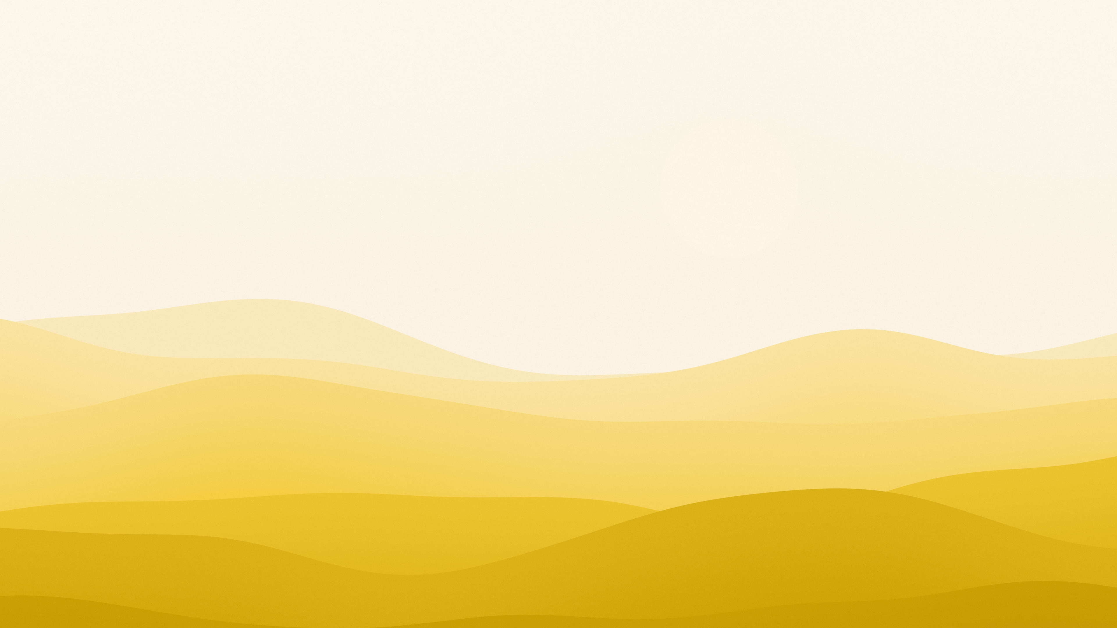 Yellow and Cream Minimalist Desert Dunes desktop wallpaper in 4K