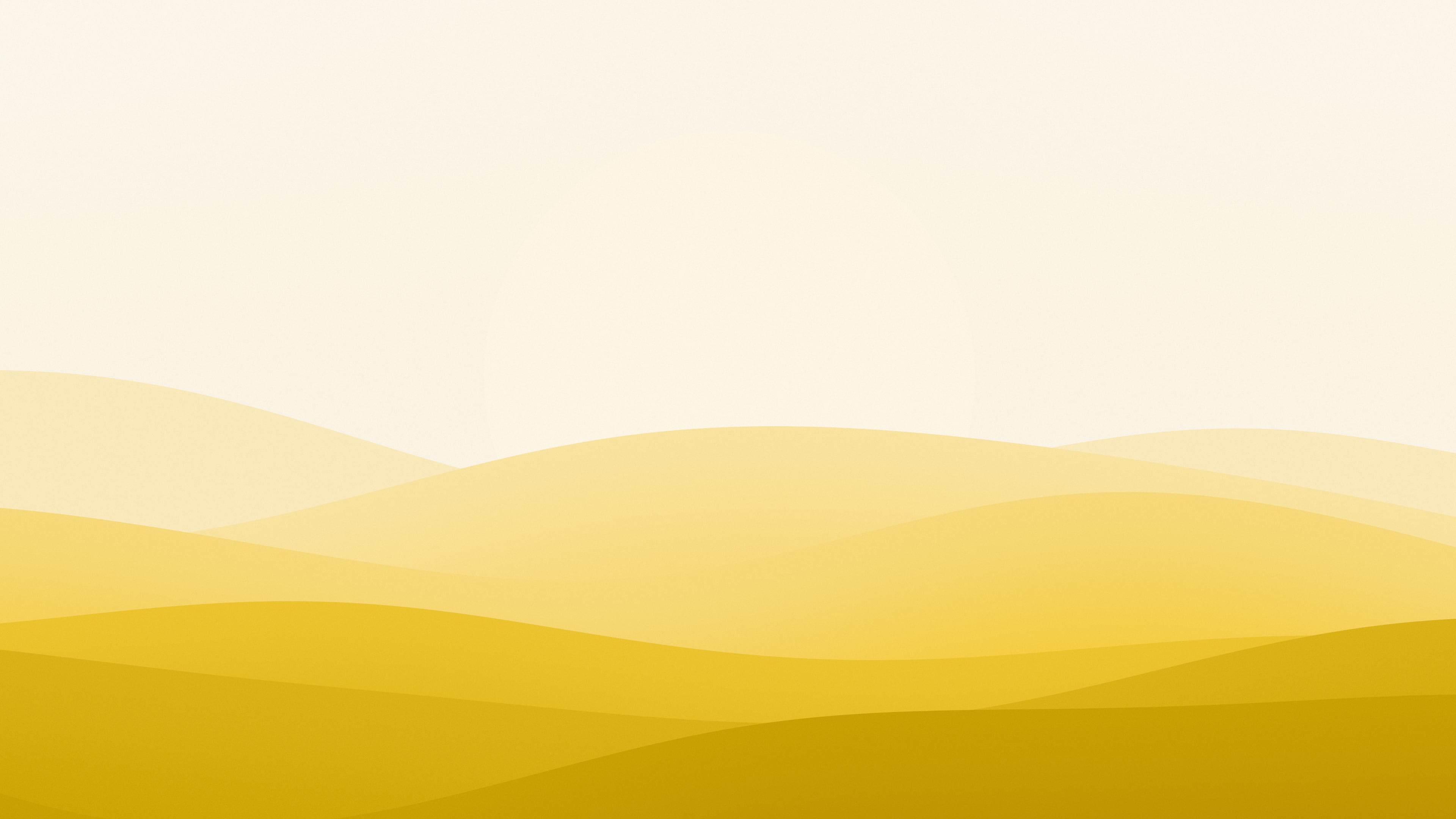 Yellow and Cream Minimalist Sunset Hills desktop wallpaper in 4K