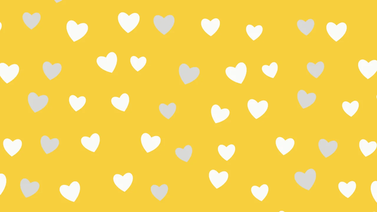 Yellow and White Heart Pattern desktop wallpaper in 4K