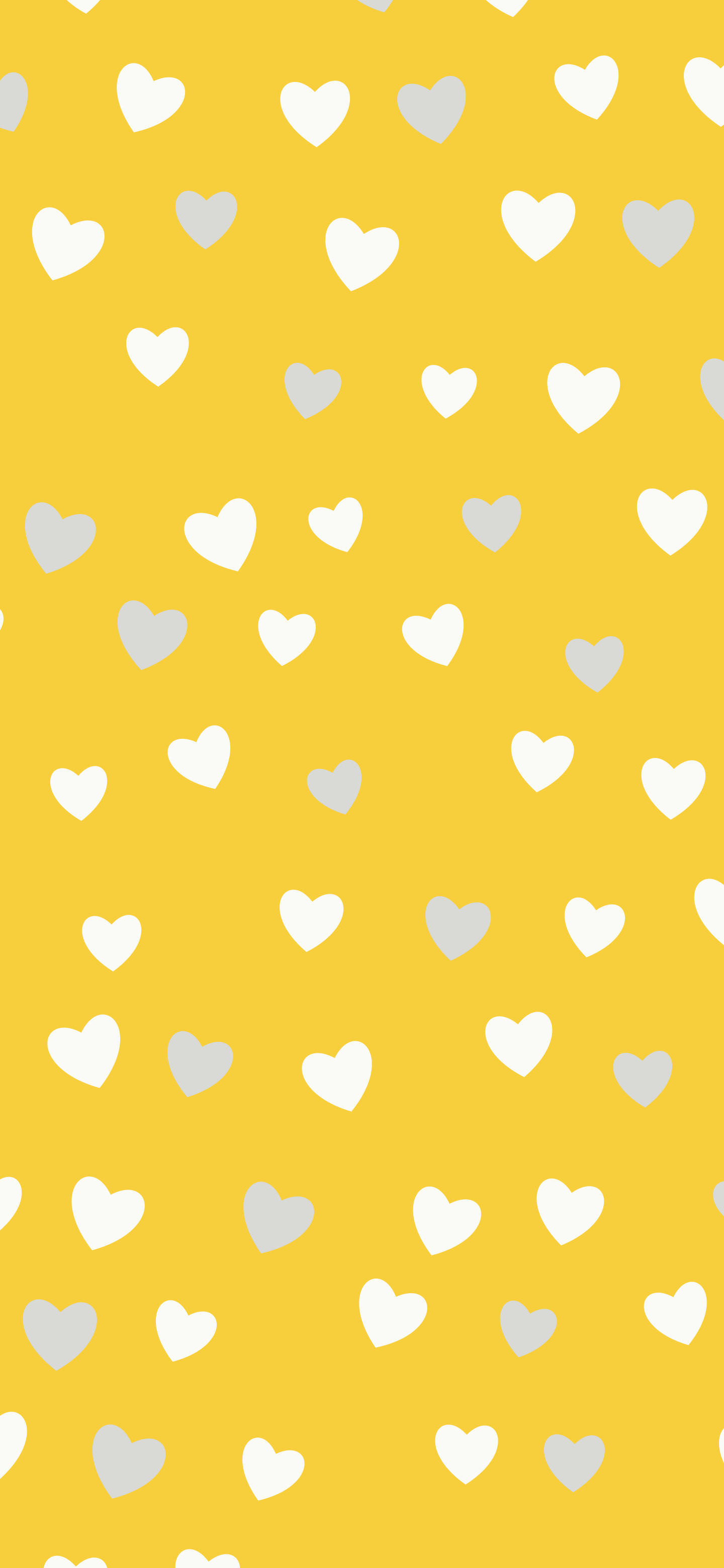 Yellow and White Heart Pattern wallpaper for iPhone and Android