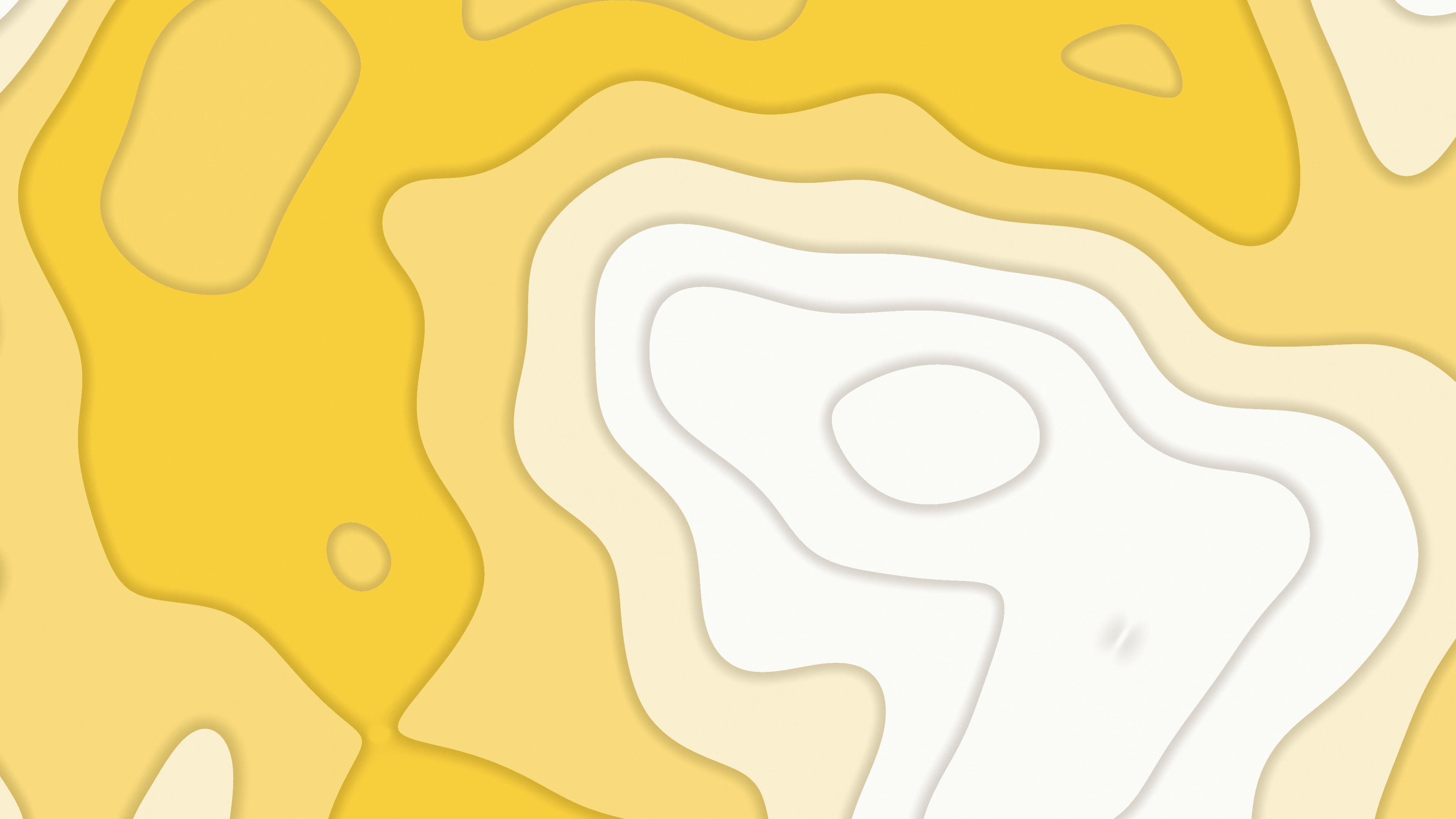 Yellow and White Layered Topographic desktop wallpaper in 4K