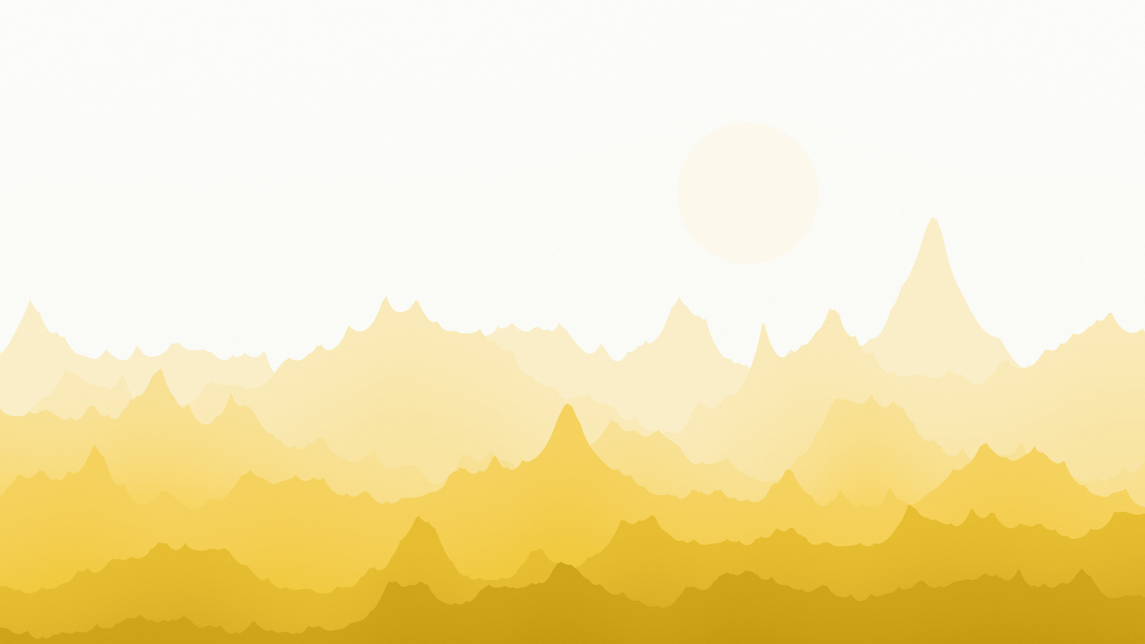 Yellow and White Minimalist Mountain Landscape desktop wallpaper in 4K