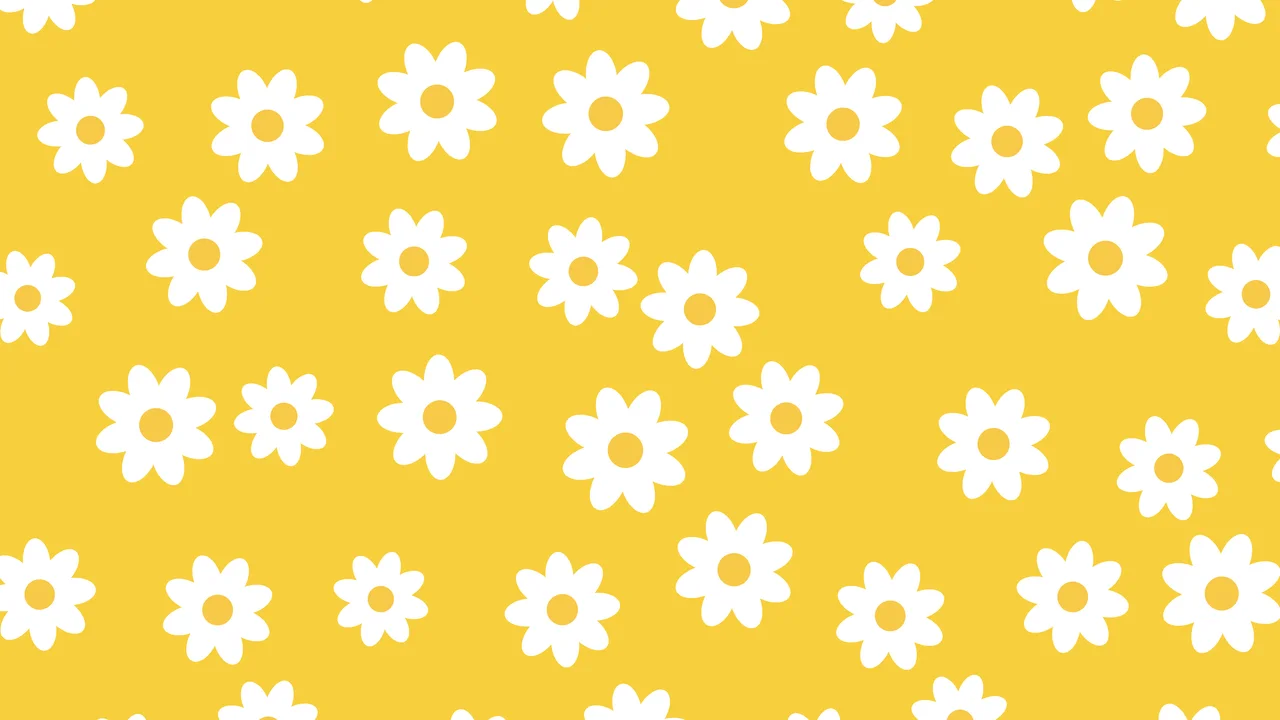 Yellow Daisy Flower Pattern desktop wallpaper in 4K