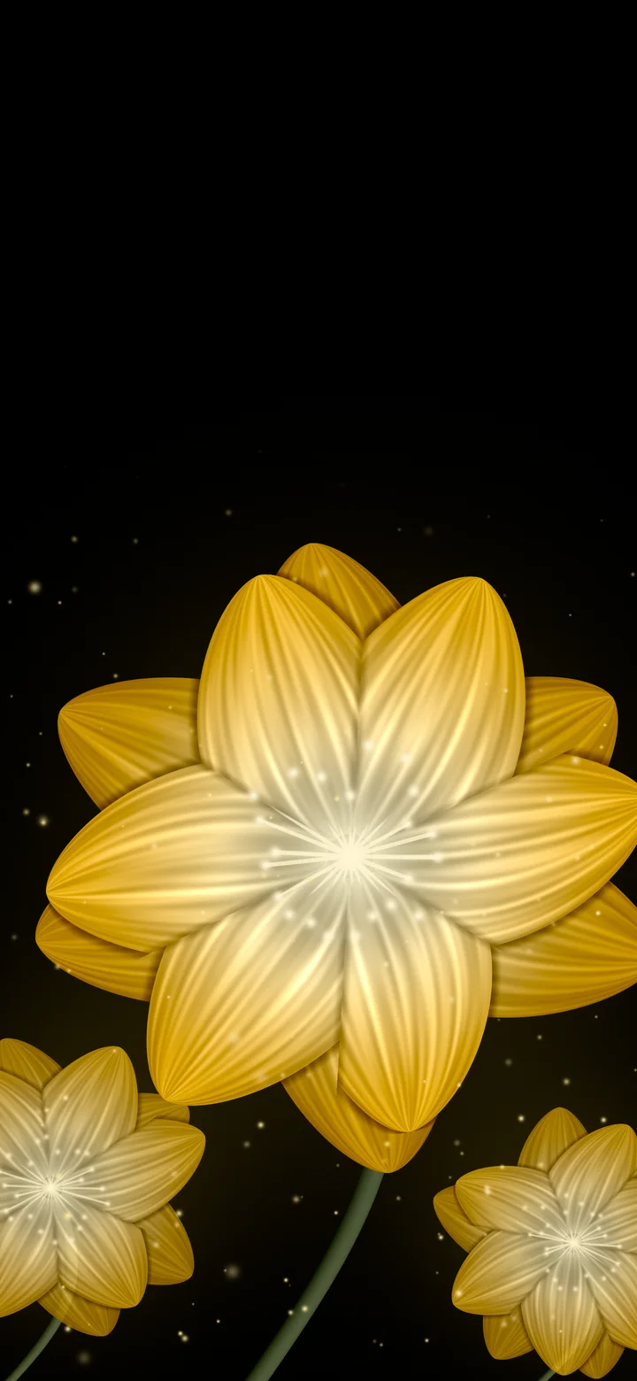Yellow Glowing Flower wallpaper for iPhone and Android