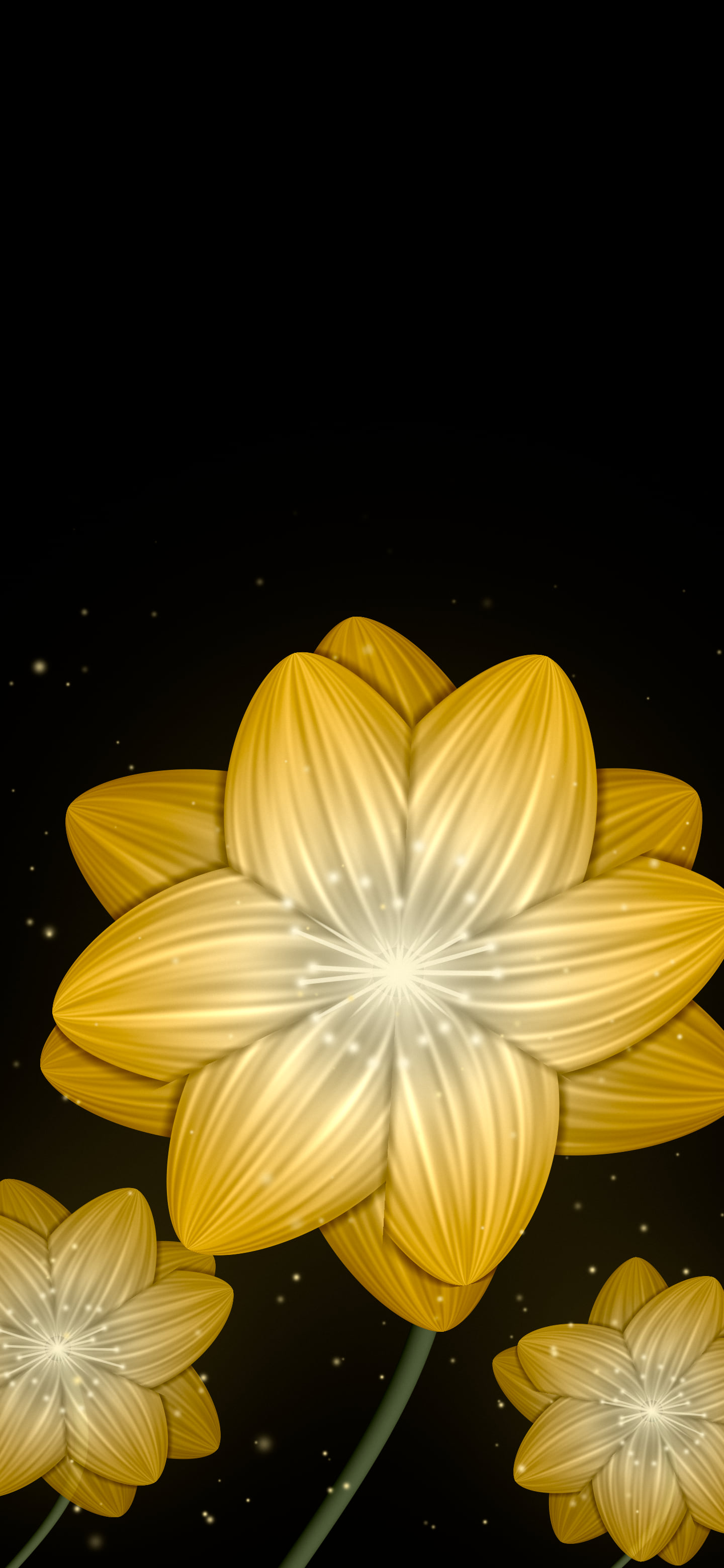 Yellow Glowing Flower wallpaper for iPhone and Android
