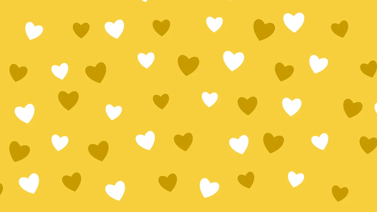 Yellow Heart Pattern desktop wallpaper in 4K