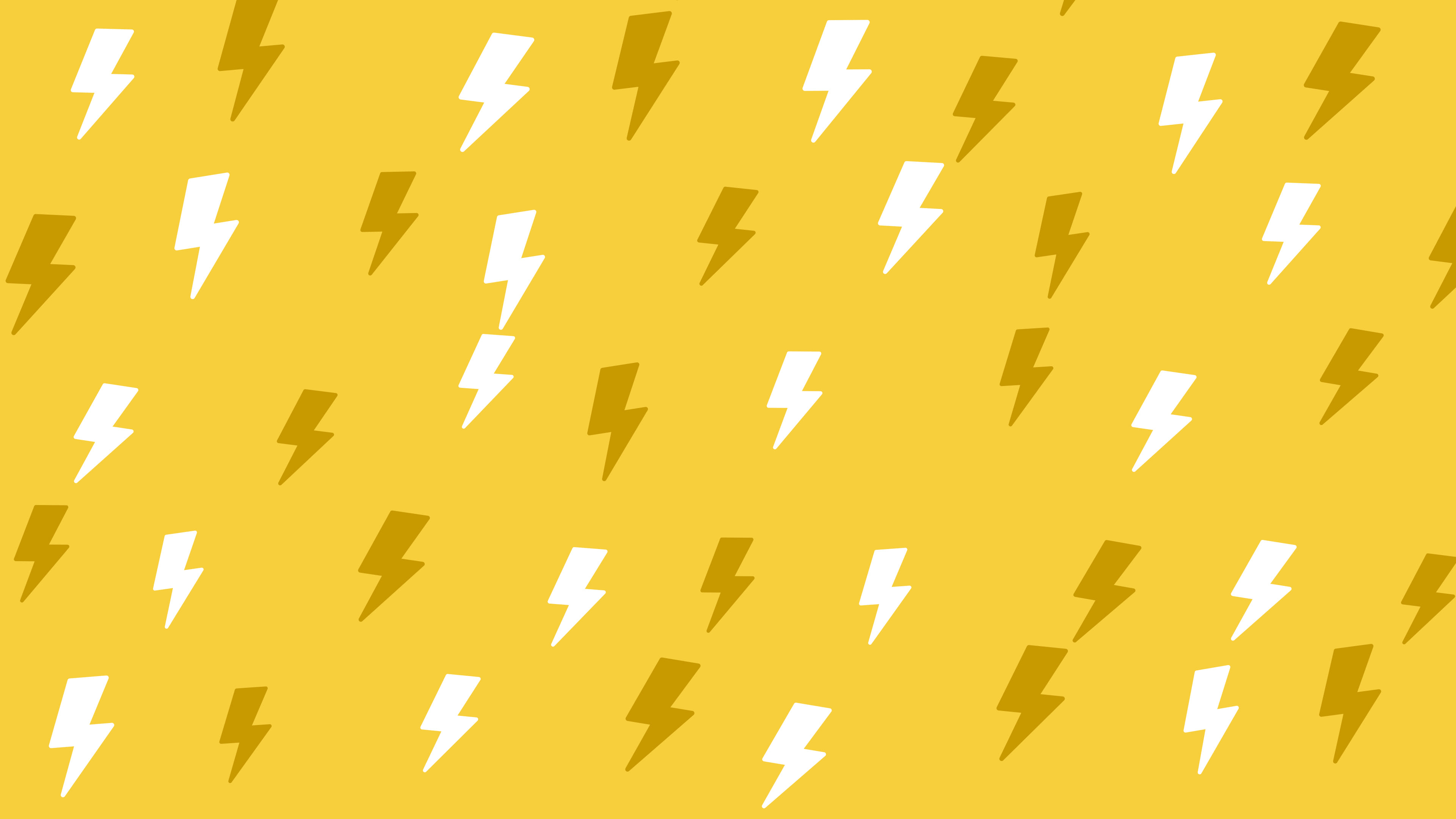 Yellow Lightning Bolt Pattern desktop wallpaper in 4K