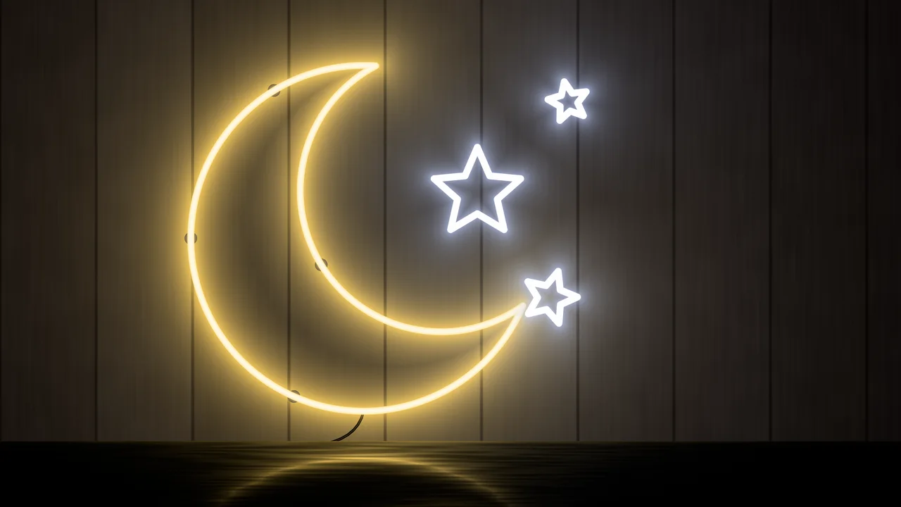 Yellow Neon Moon desktop wallpaper in 4K