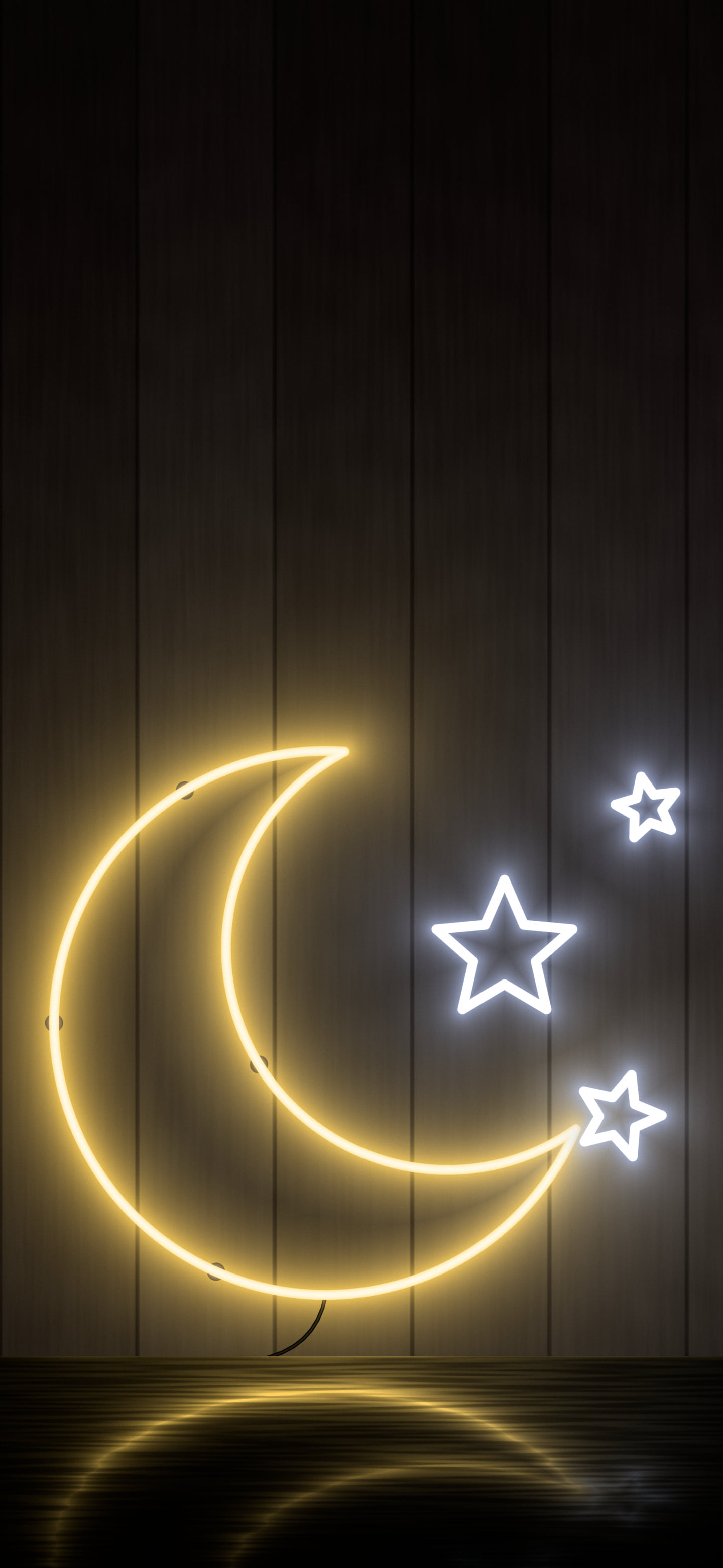 Yellow Neon Moon wallpaper for iPhone and Android