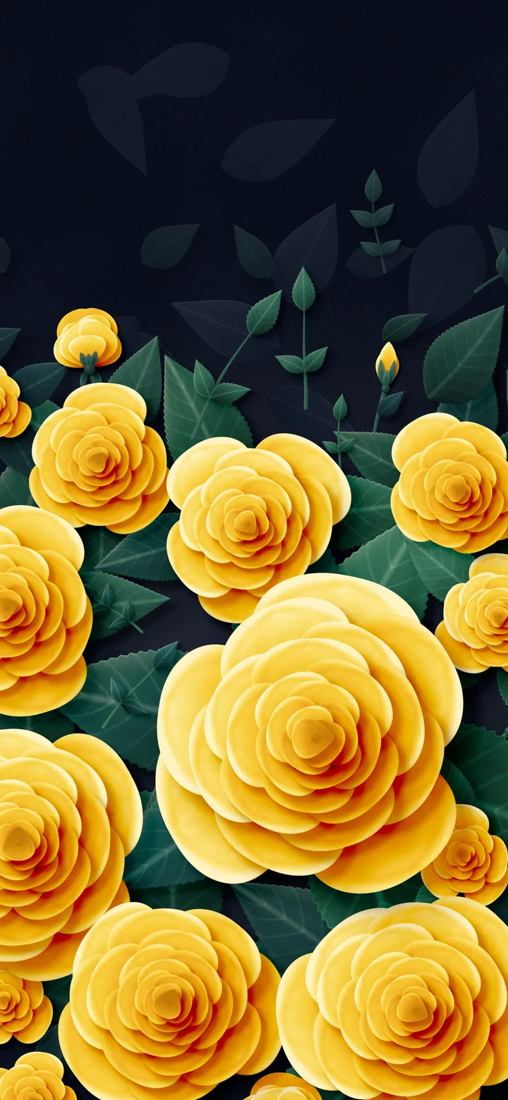 Yellow Paper Roses wallpaper for iPhone and Android