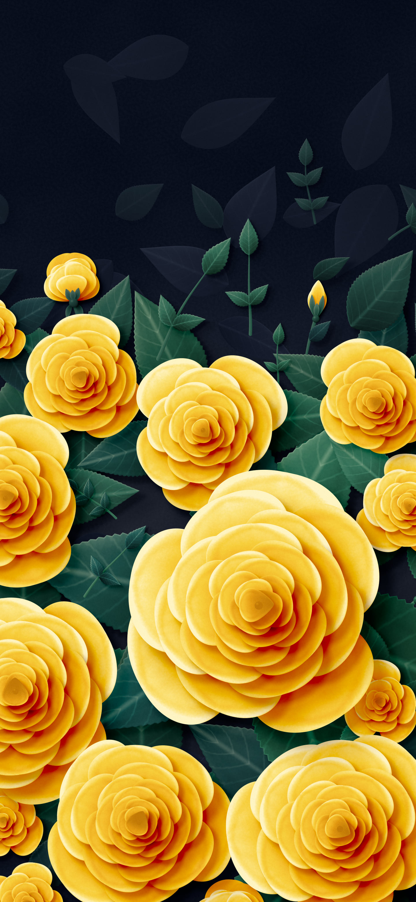 Yellow Paper Roses wallpaper for iPhone and Android