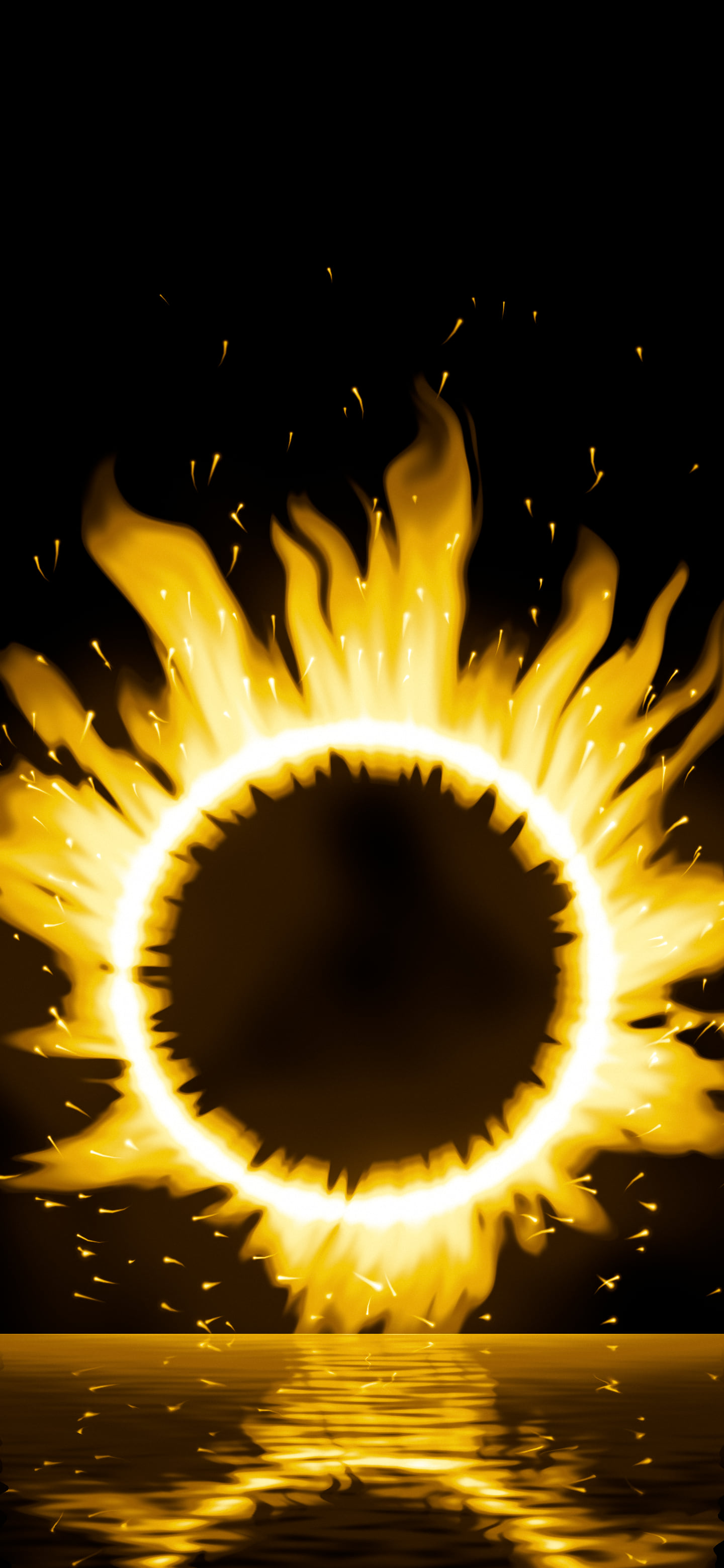 Yellow Ring of Fire wallpaper for iPhone and Android