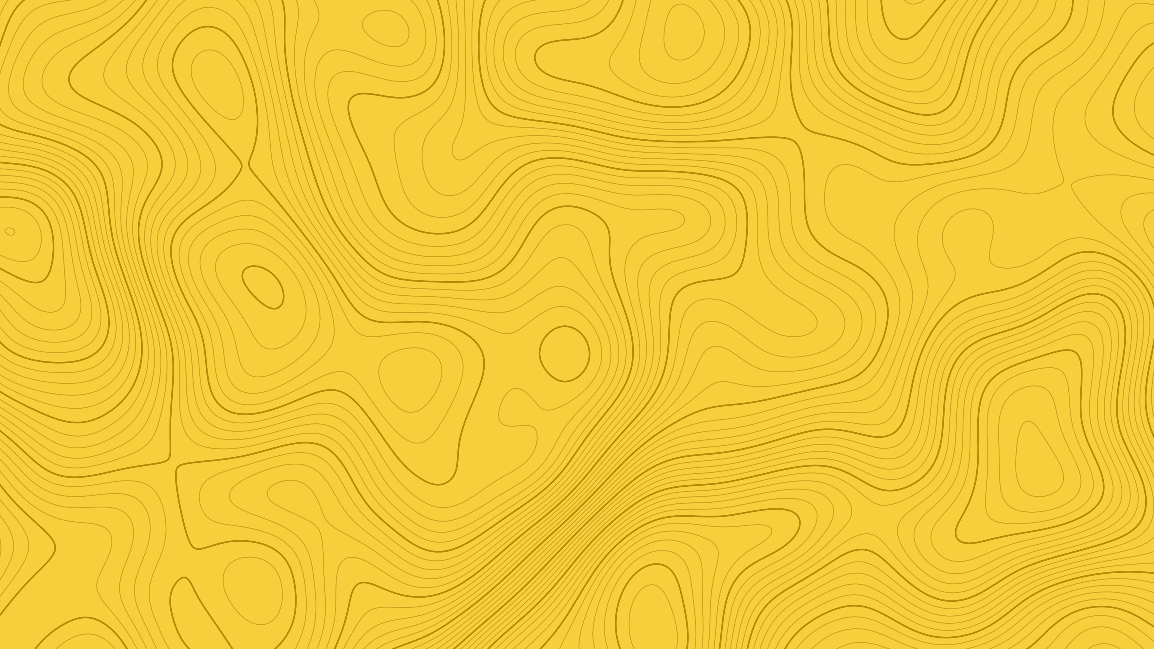 Yellow Topographic Line desktop wallpaper in 4K